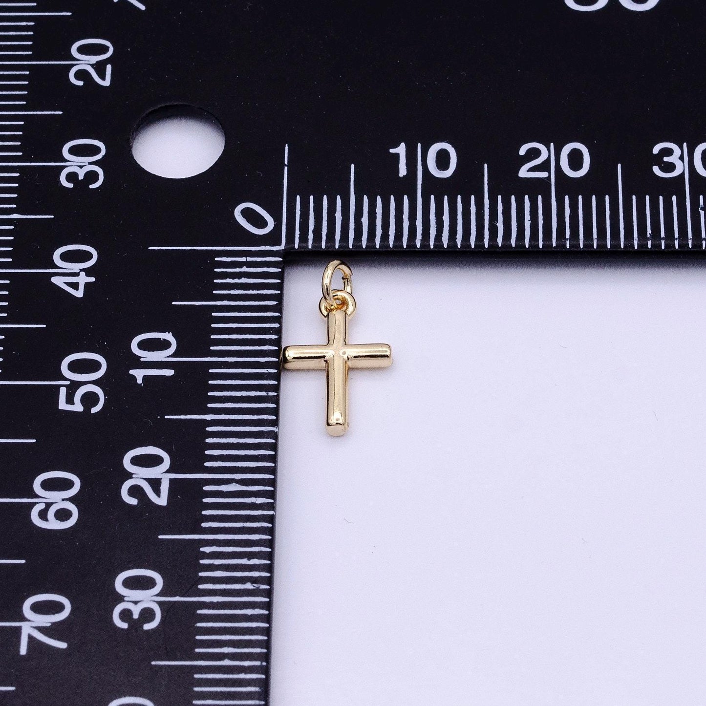 Mini 18k gold filled cross charm, dainty minimalist cross pendant, diy fashion jewelry making supply for necklace bracelet earring | ac-1140