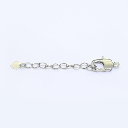 2.5 inch gold filled chain extender for necklace bracelet supply component findings extenders w/ heart charm + lobster clasp