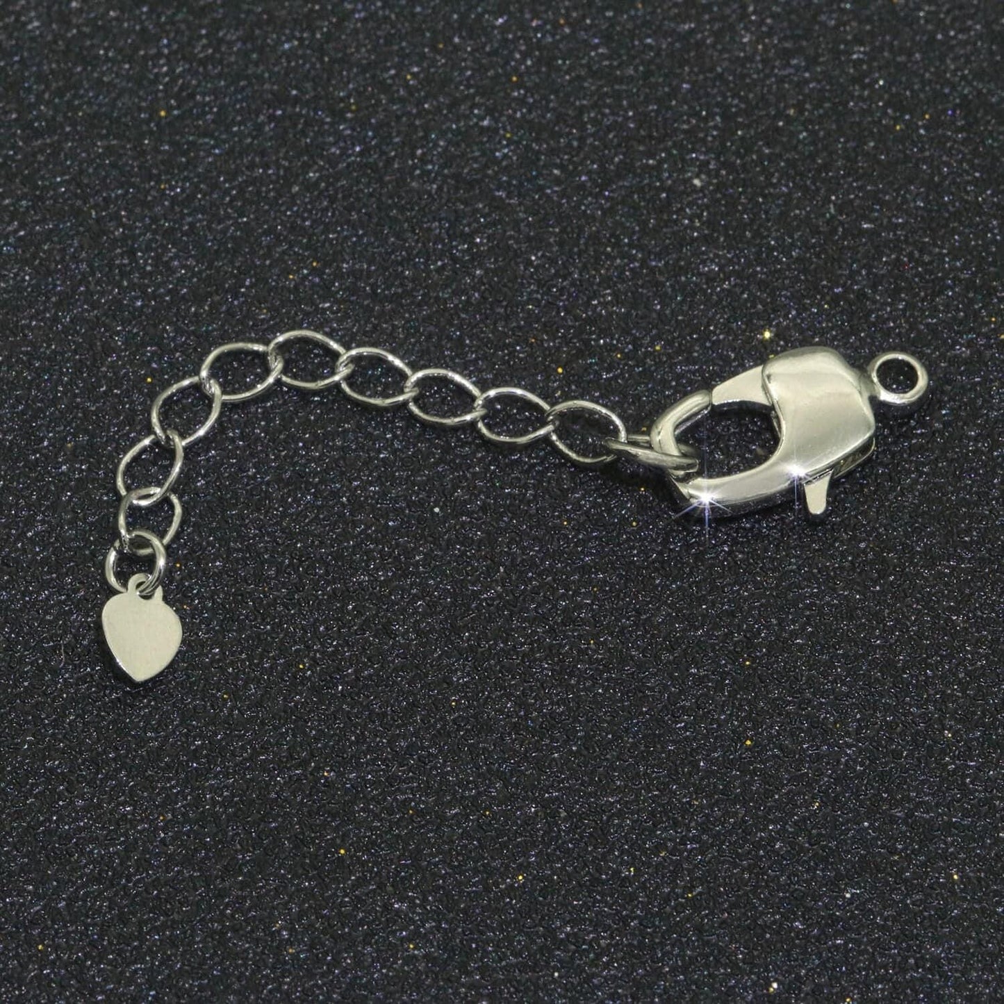 2.5 inch gold filled chain extender for necklace bracelet supply component findings extenders w/ heart charm + lobster clasp