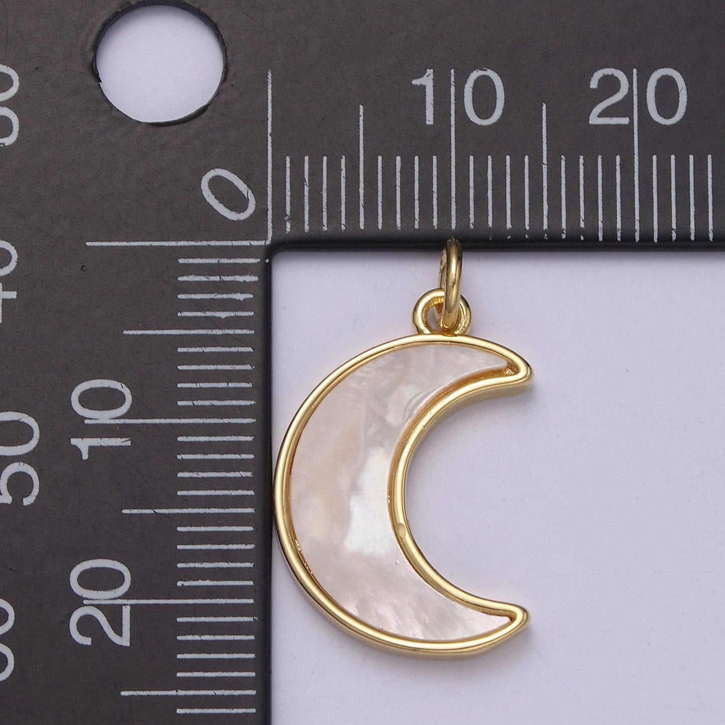 Dainty crescent moon pendant shell pearl moon charm 14k gold filled jewelry supplies e-336