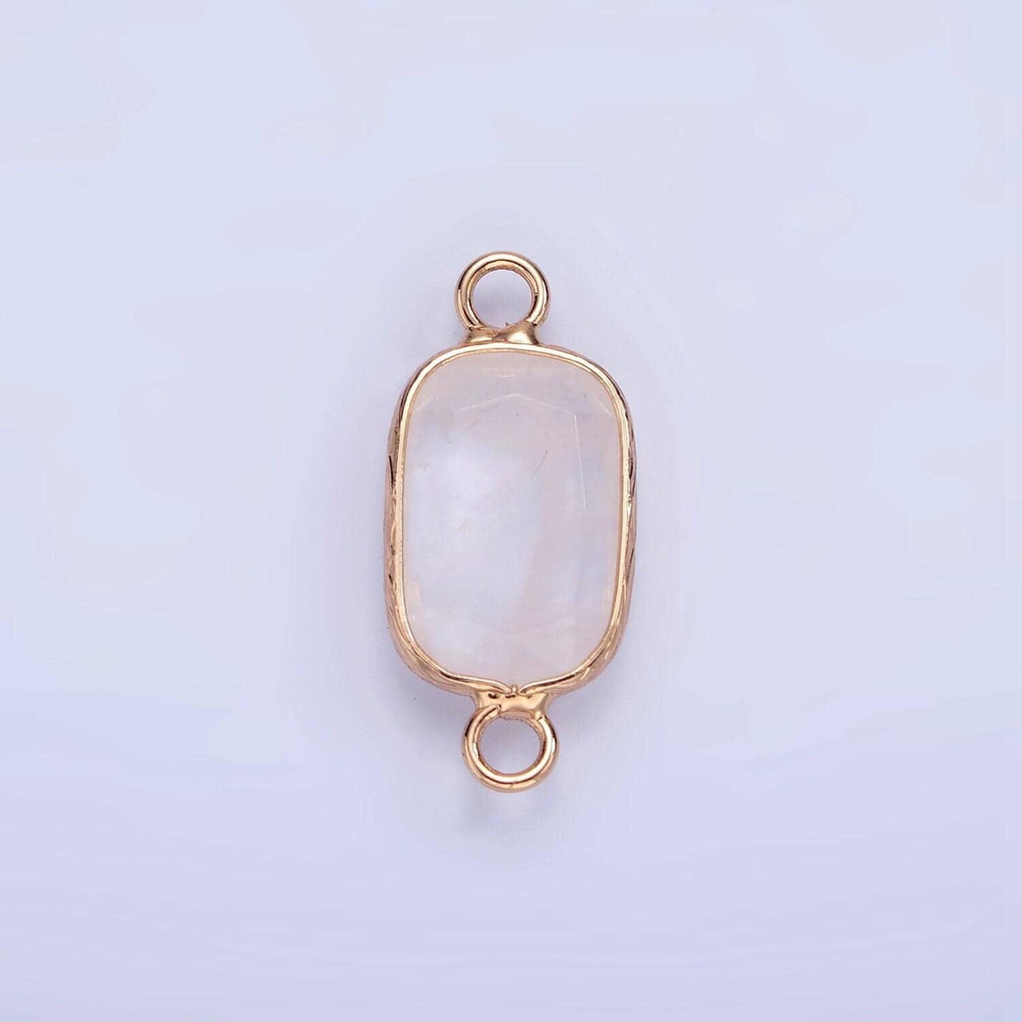 14k gold filled rose quartz, clear quartz, howlite, labradorite, onyx, amethyst oval bezel connector | g005 - g010