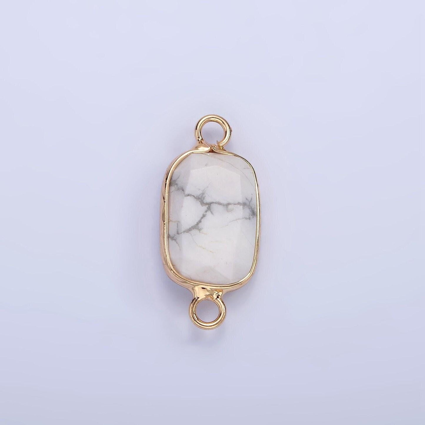 14k gold filled rose quartz, clear quartz, howlite, labradorite, onyx, amethyst oval bezel connector | g005 - g010