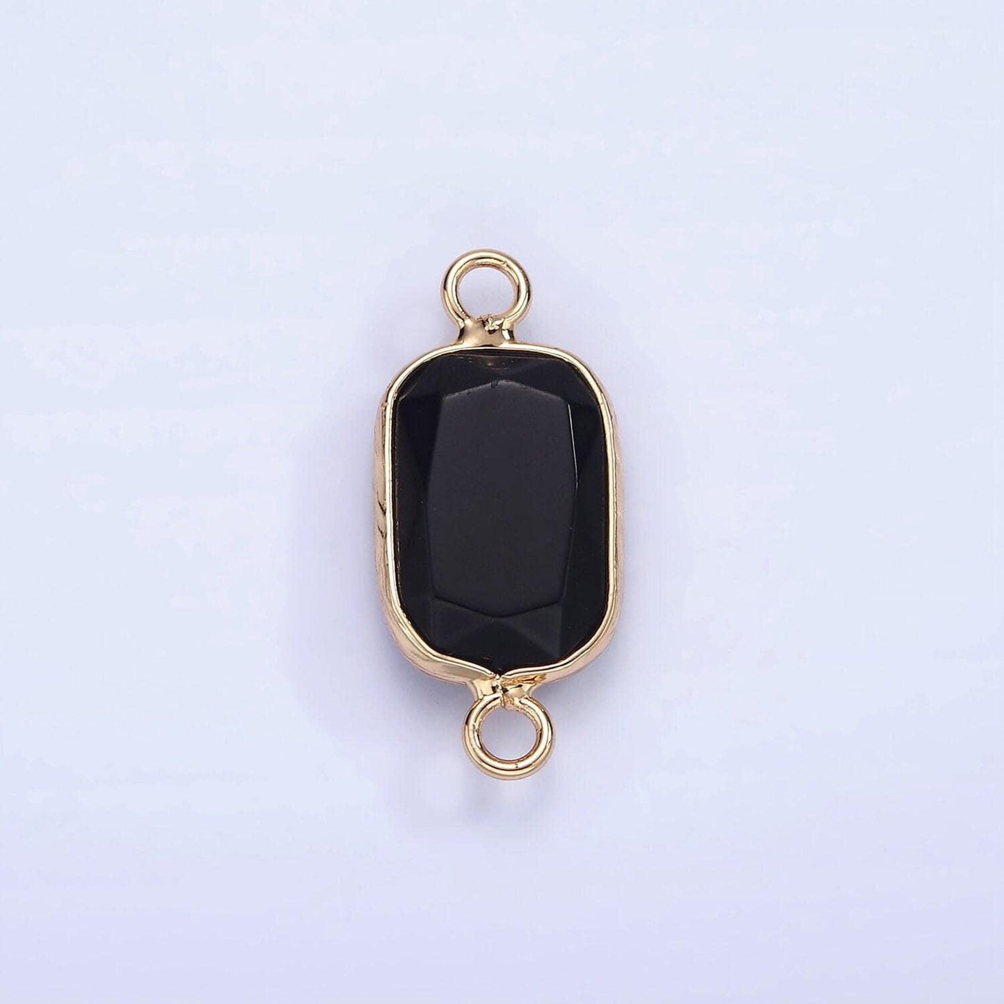 14k gold filled rose quartz, clear quartz, howlite, labradorite, onyx, amethyst oval bezel connector | g005 - g010