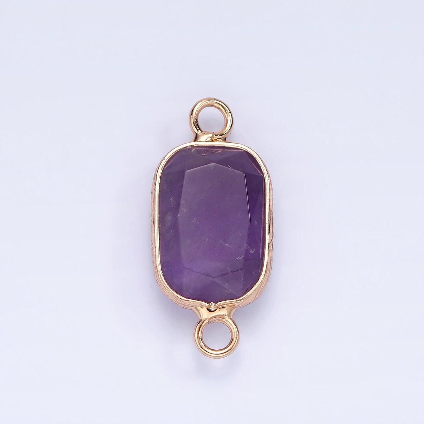 14k gold filled rose quartz, clear quartz, howlite, labradorite, onyx, amethyst oval bezel connector | g005 - g010