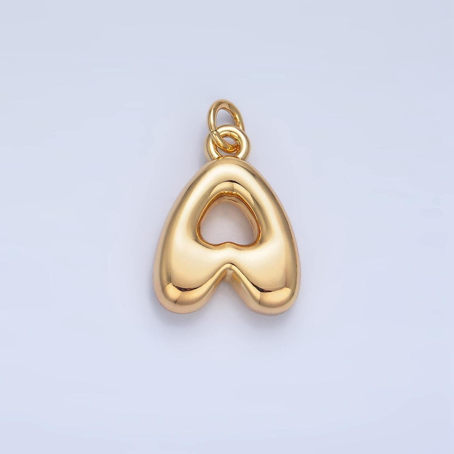18k gold filled alphabet balloon initial charm dainty puffy letter charm necklace bubble font style necklace bracelet a1513