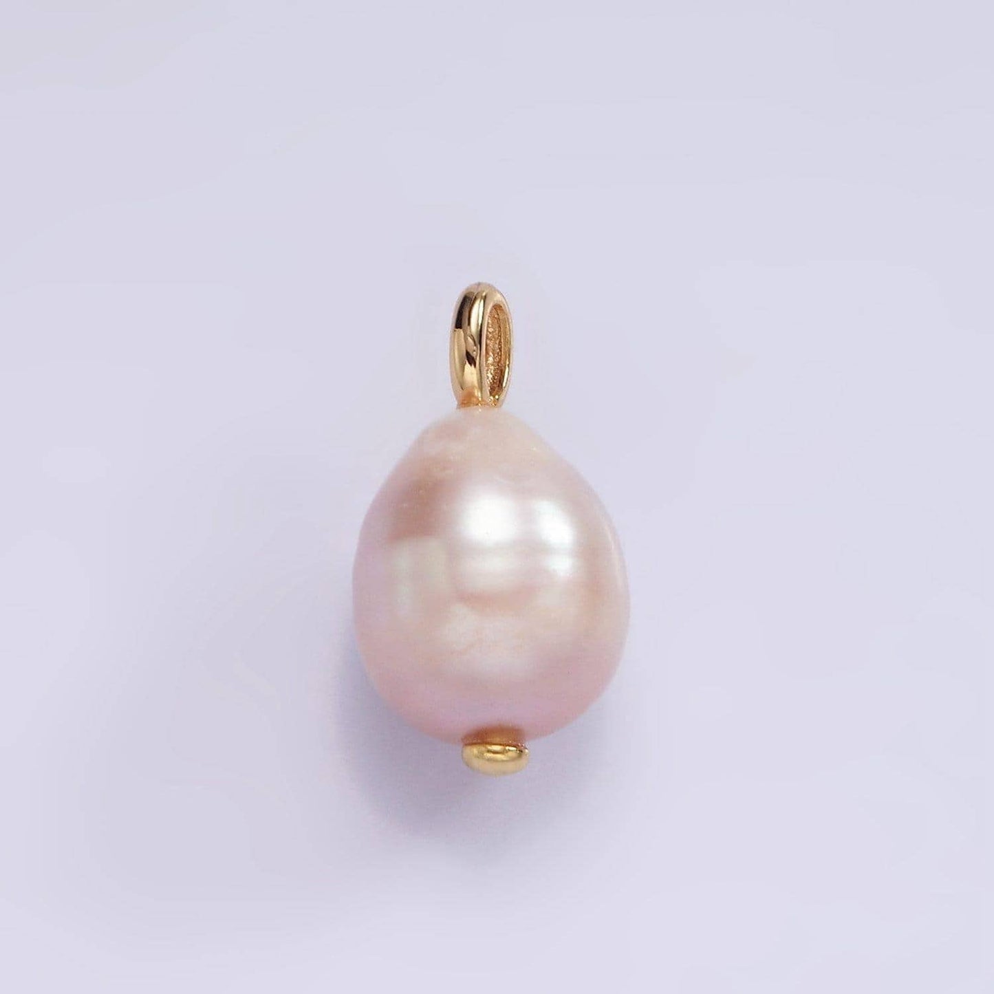 14k gold filled 17mm pink freshwater pearl drop pendant | p1651