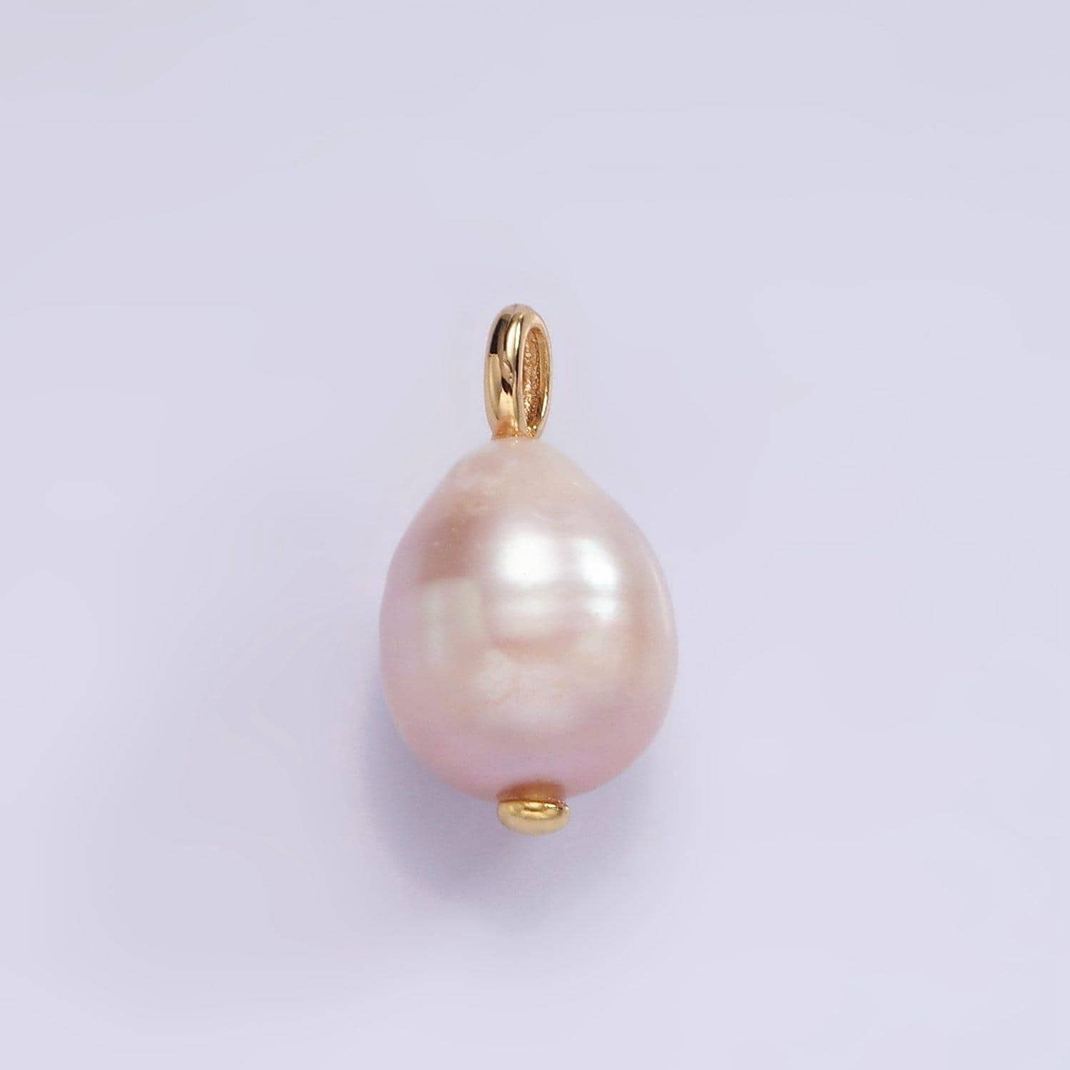 14k gold filled 17mm pink freshwater pearl drop pendant | p1651