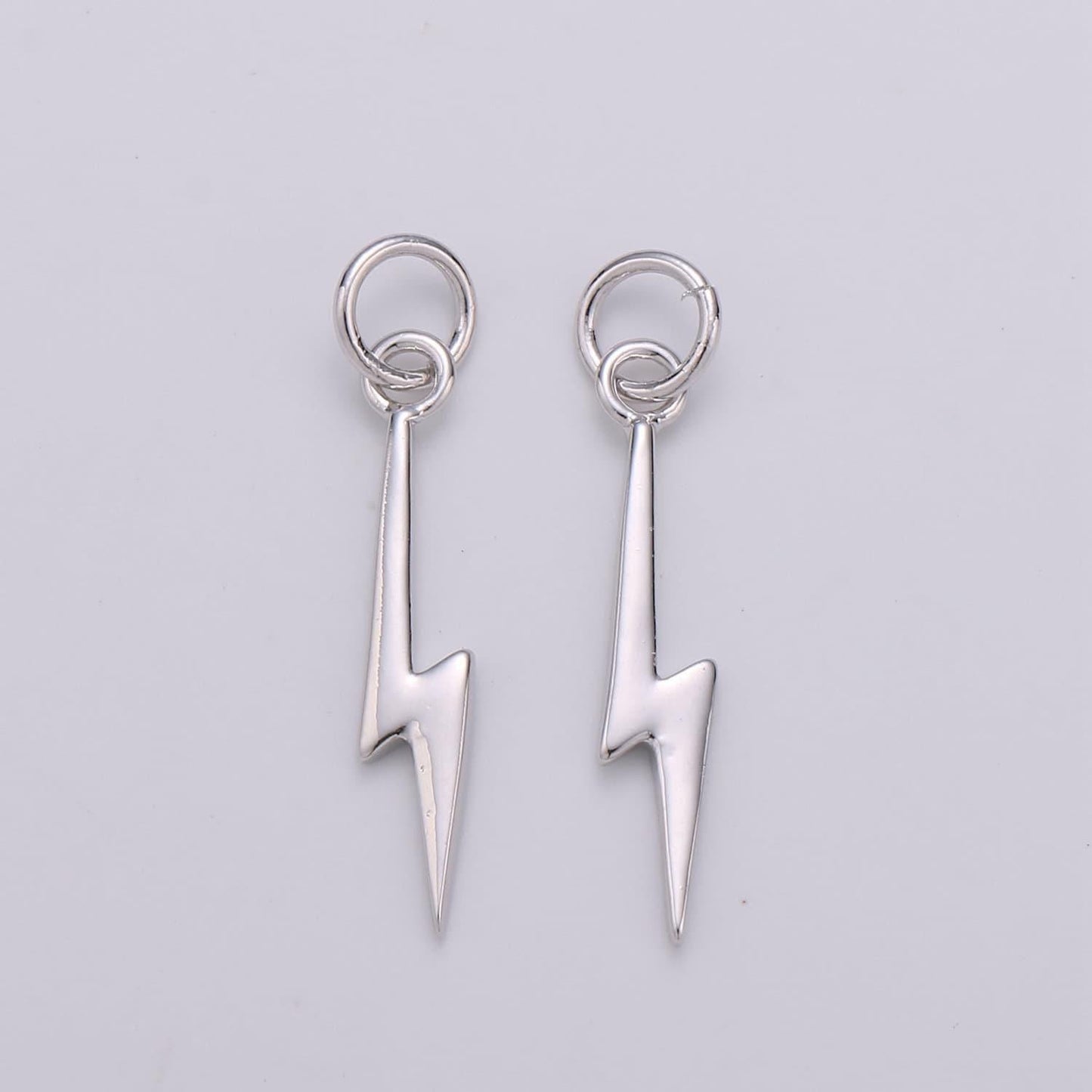 1x gold lightning bolt charms,silver bolt,wizard charm,thunder pendant 22 x 5mmdainty charm for necklace bracelet earring supply d355