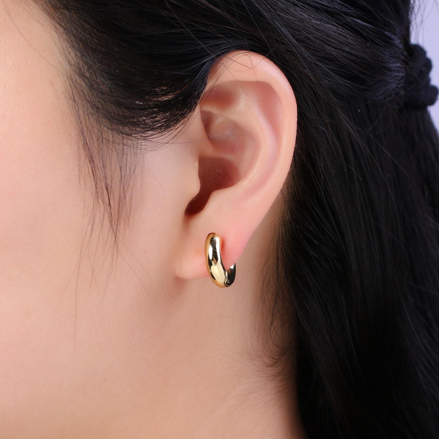 Minimalist earring gold hoop earrings • perfect simple earrings for her • gifts for her t-362, t-363