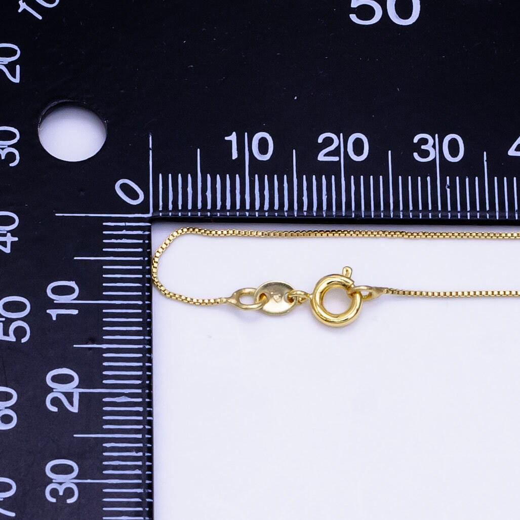 Fine 14k gold filled box chain necklace delicate 17.5 inch layering chain necklace for minimalist jewelry inspired wa2511