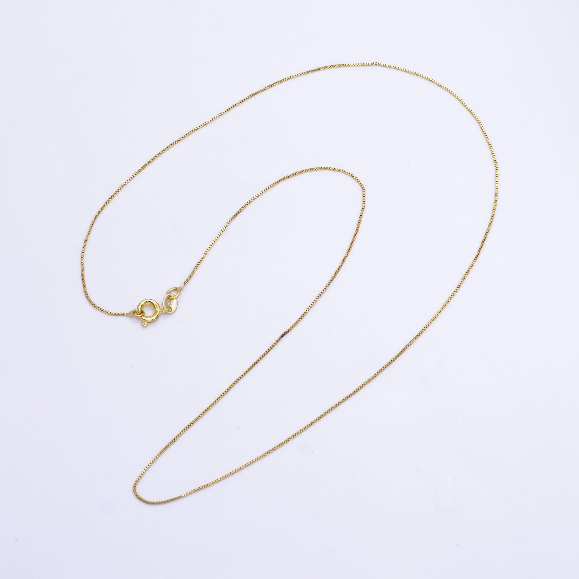 Fine 14k gold filled box chain necklace delicate 17.5 inch layering chain necklace for minimalist jewelry inspired wa2511