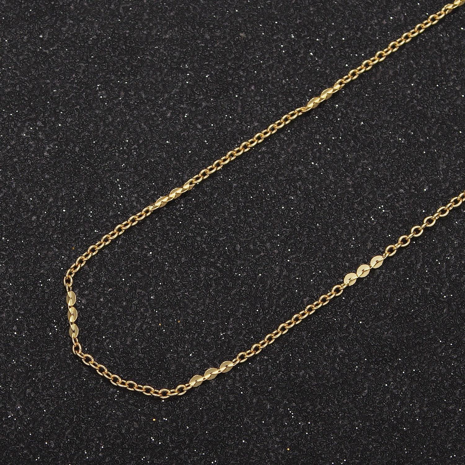 Dainty 1.5mm link chain, 24k gold filled cable unfinished chain in gold for dainty jewelry making | roll-692
