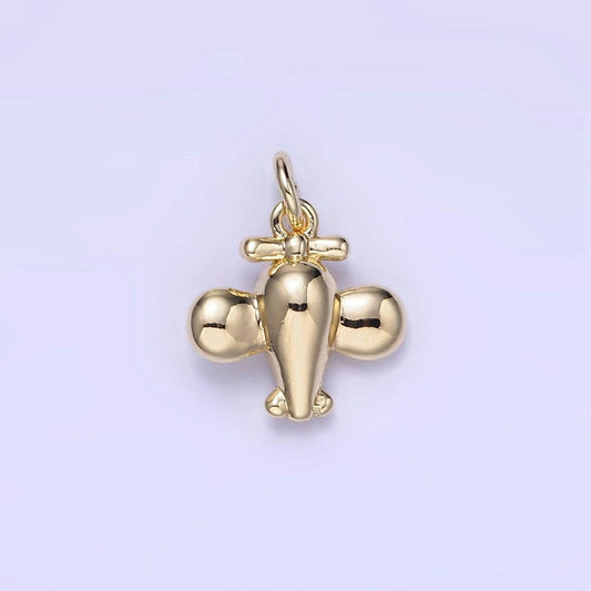 Mini 14k gold filled airplane charm small plane charm for bracelet charm kids jewelry w651