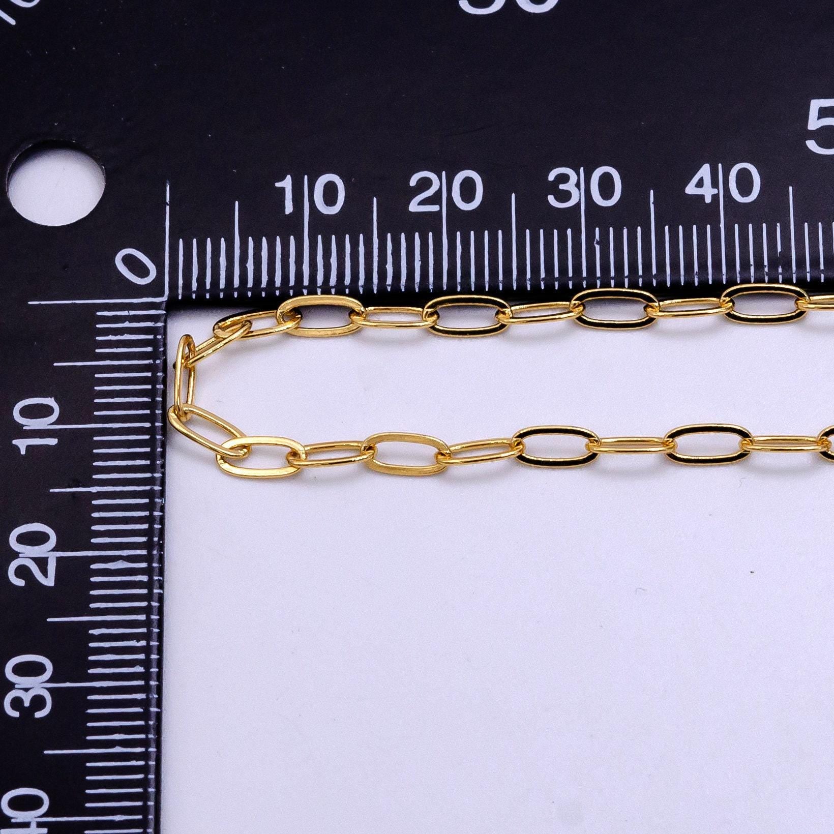Dainty gold oval paper clip chain perfect layering link necklace minimalist necklace elongated cable chain 17.5 inch long wa2441