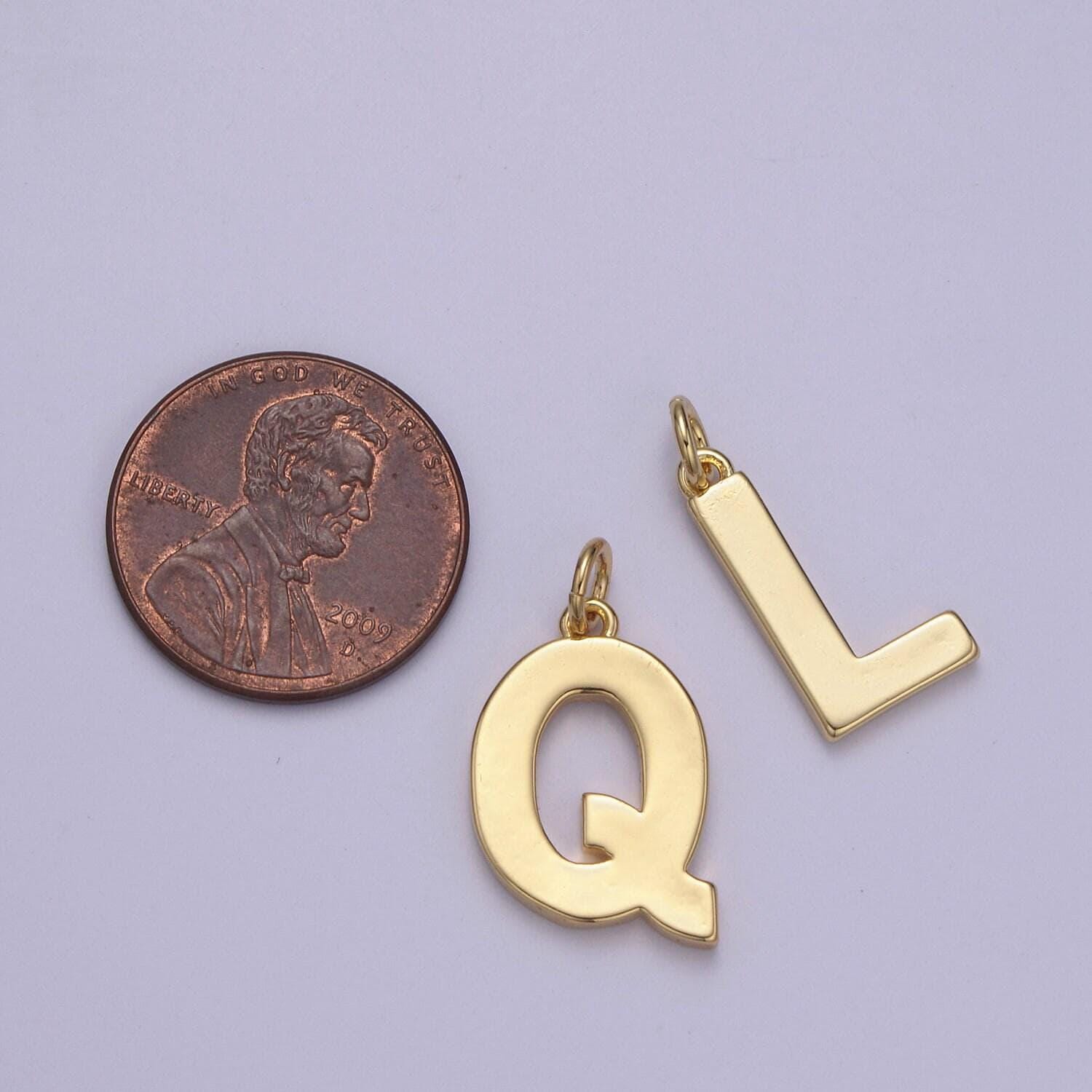 14k gold filled minimalist font initial letters pendant charm wholesale jewelry supply personalized alphabet name findings "big"