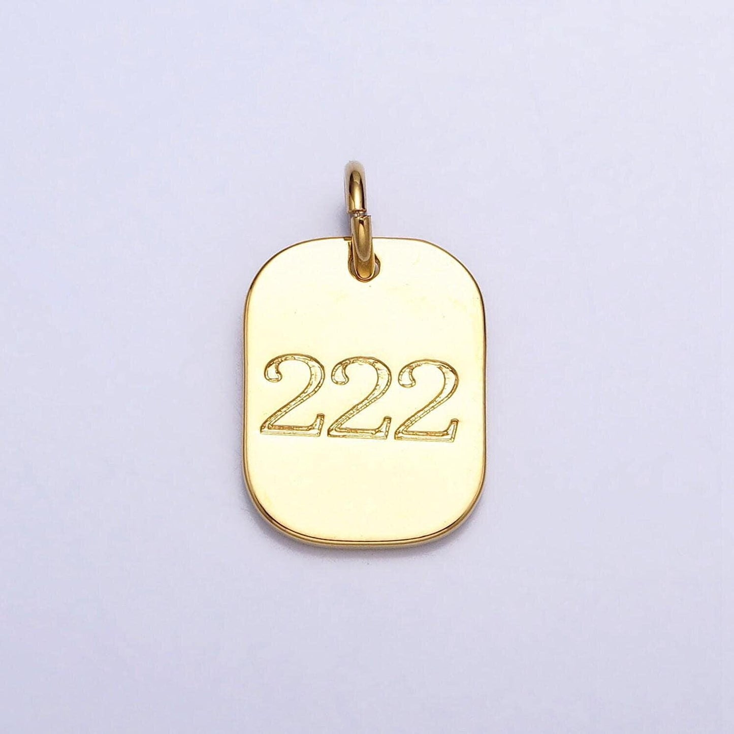Dainty gold filled angel number charm mini tag lucky number for necklace bracelet component personalized jewelry ad093