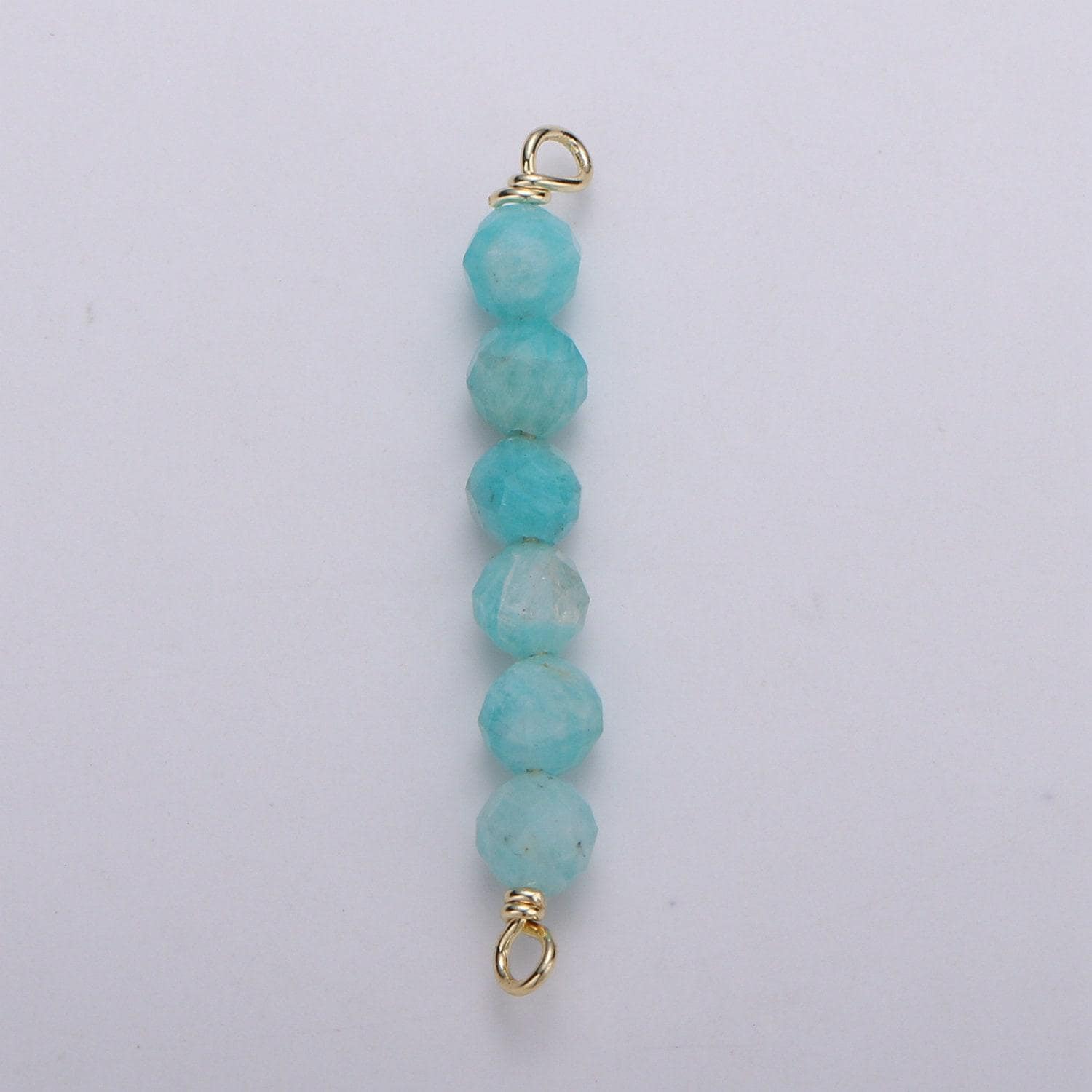 4mm semi precious bead connector for necklace bracelet earring jewelry supplies component in 14k gold filled wire finding natural stone bead