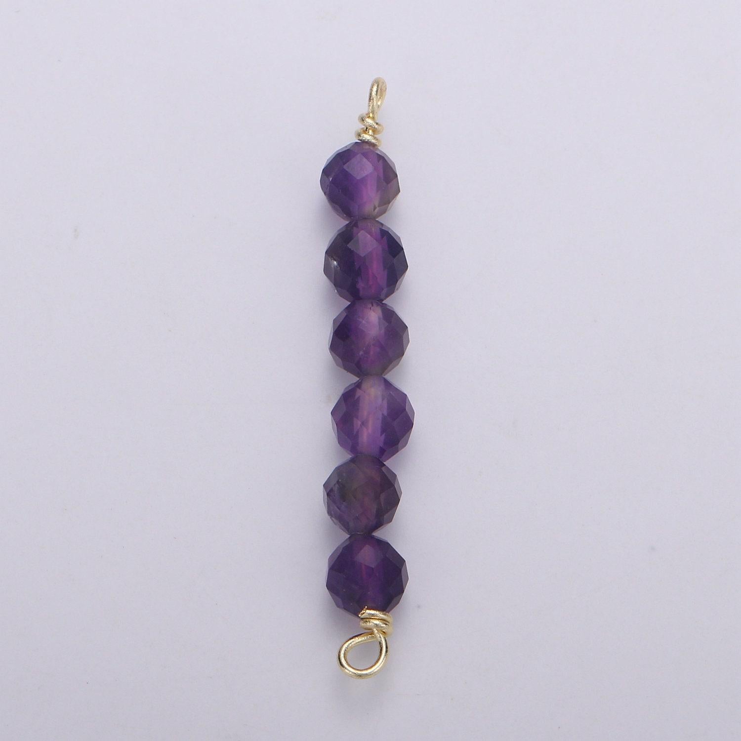 4mm semi precious bead connector for necklace bracelet earring jewelry supplies component in 14k gold filled wire finding natural stone bead