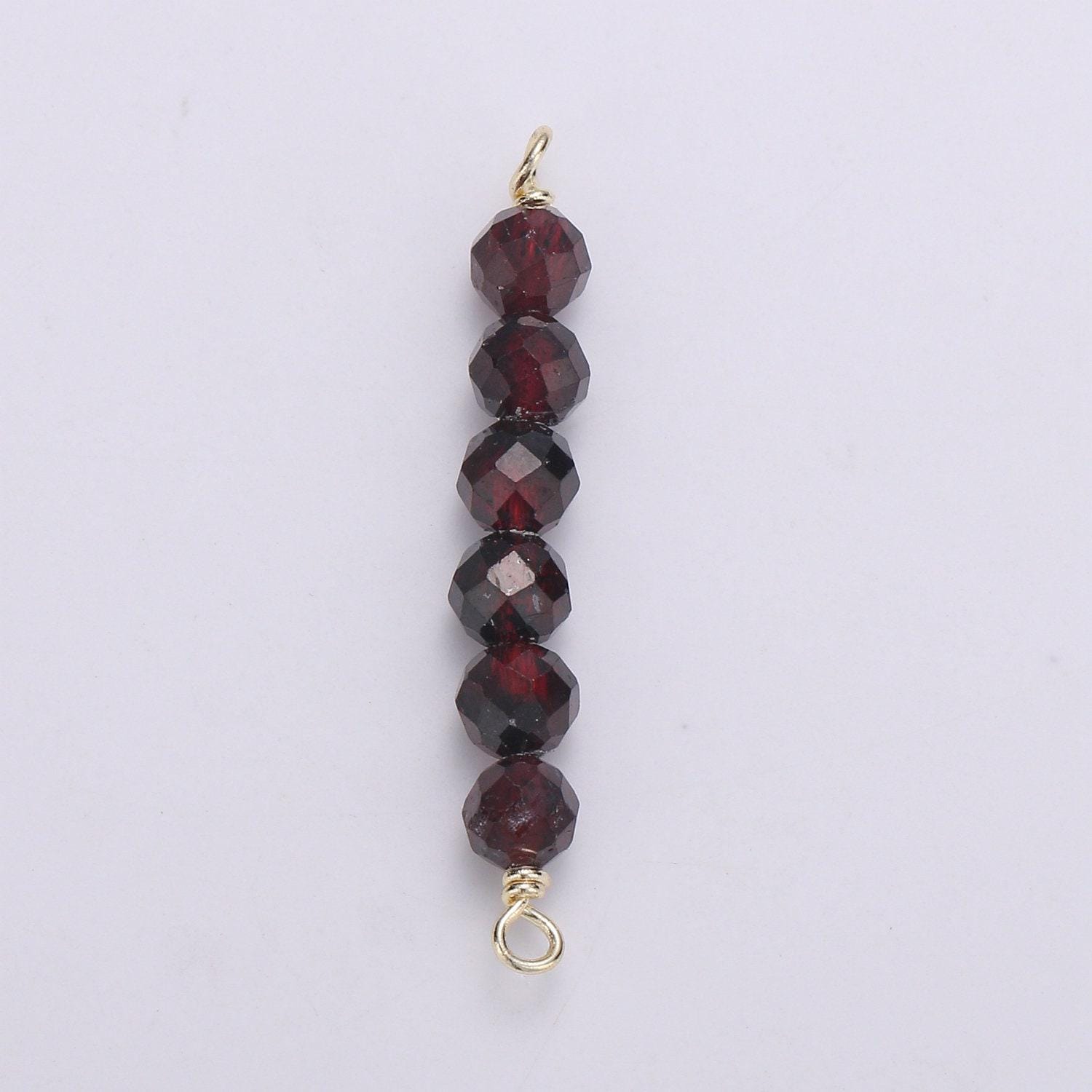 4mm semi precious bead connector for necklace bracelet earring jewelry supplies component in 14k gold filled wire finding natural stone bead