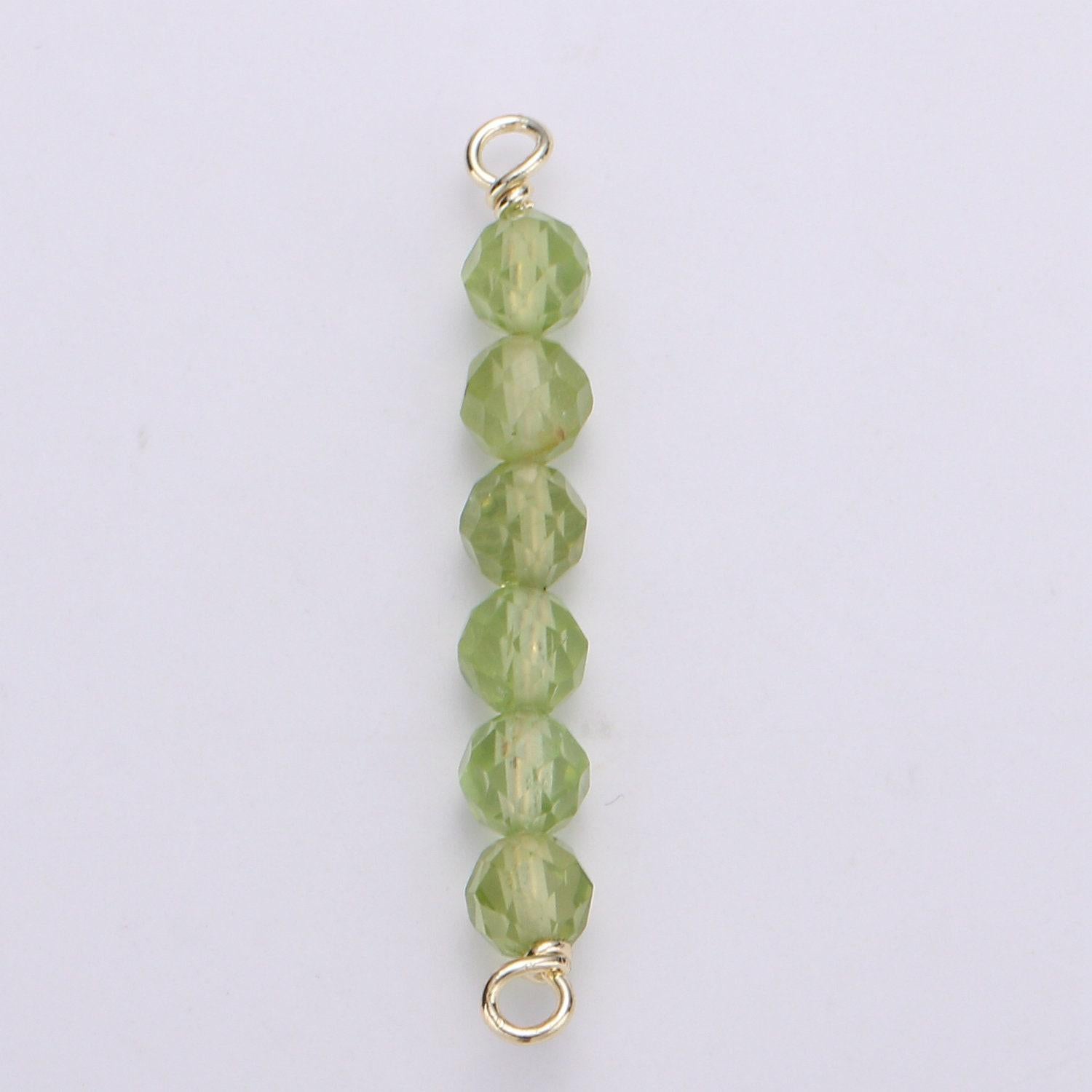 4mm semi precious bead connector for necklace bracelet earring jewelry supplies component in 14k gold filled wire finding natural stone bead