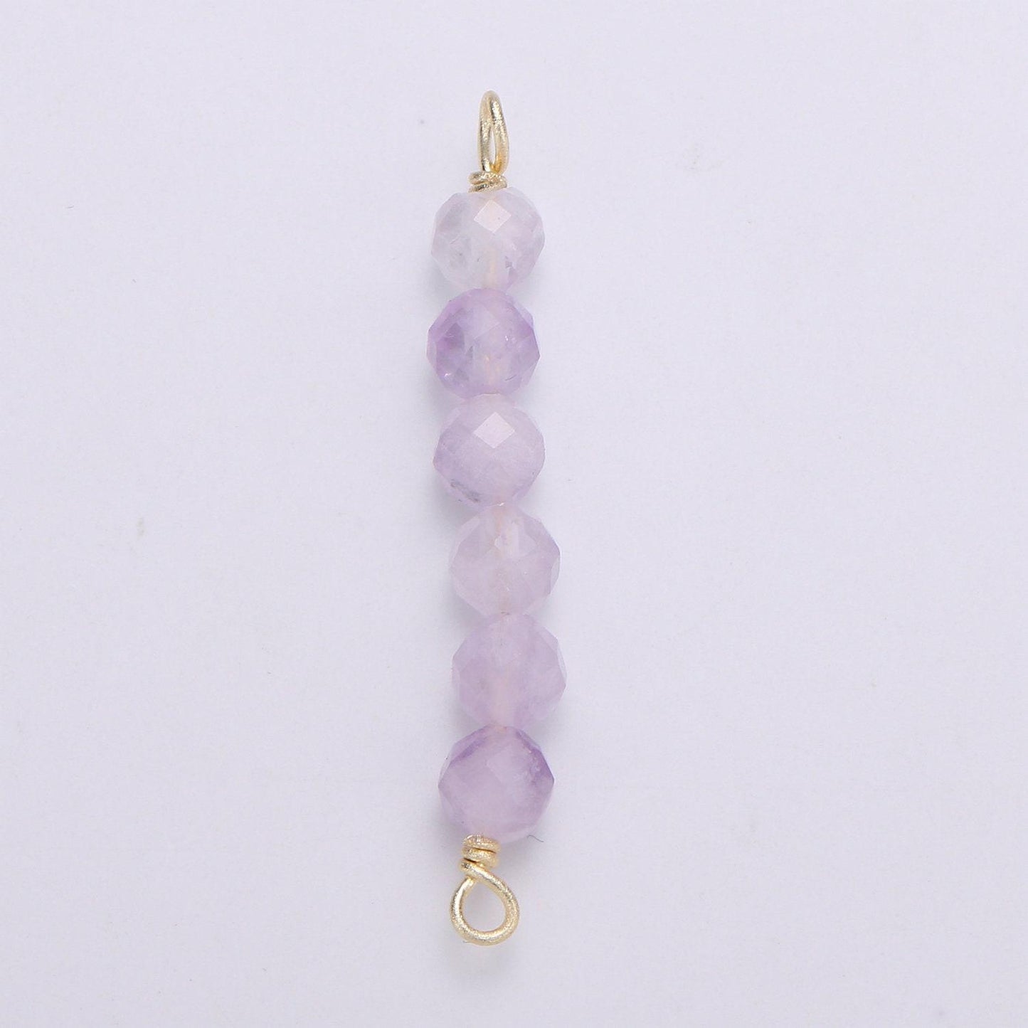 4mm semi precious bead connector for necklace bracelet earring jewelry supplies component in 14k gold filled wire finding natural stone bead