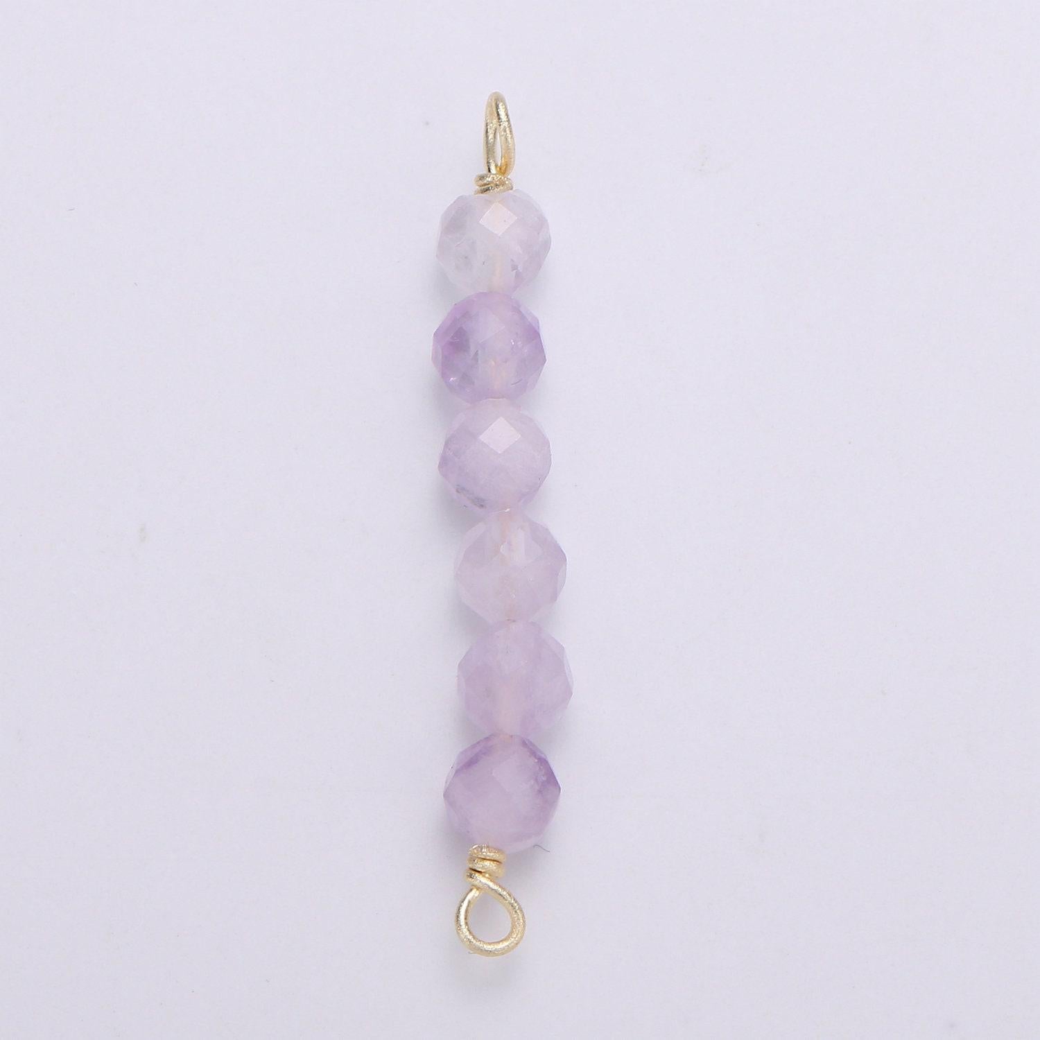 4mm semi precious bead connector for necklace bracelet earring jewelry supplies component in 14k gold filled wire finding natural stone bead
