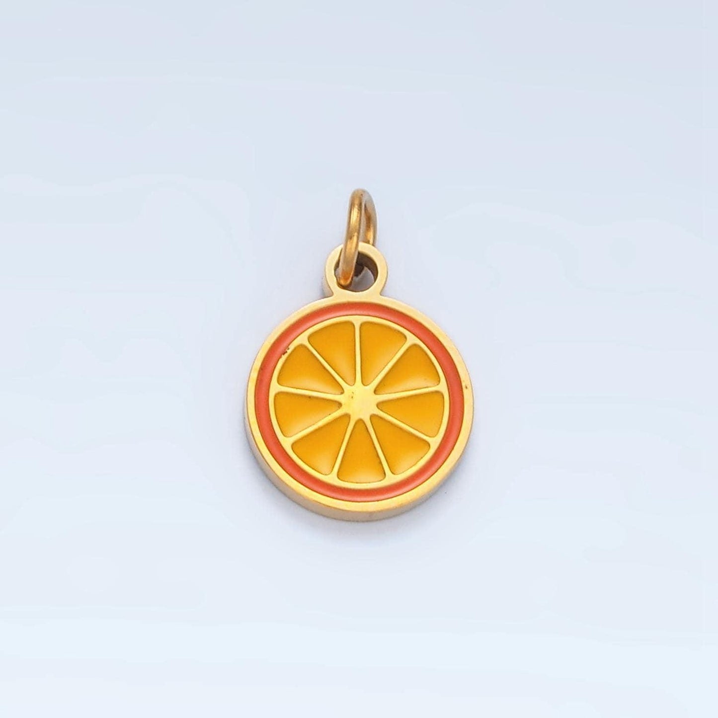 Gold orange pendant lemon necklace charm cute fruit charm stainless steel fruit food jewelry inspired for jewelry making p-679