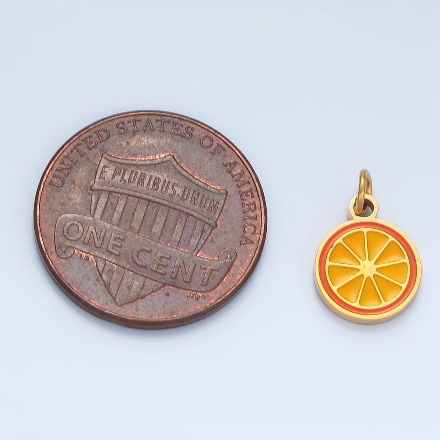 Gold orange pendant lemon necklace charm cute fruit charm stainless steel fruit food jewelry inspired for jewelry making p-679