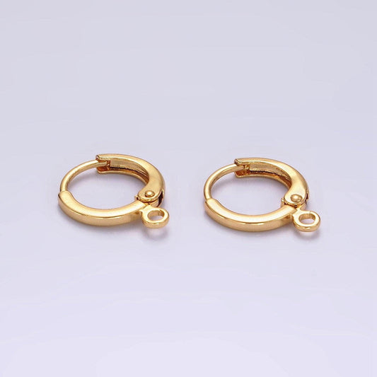 16k gold filled 12mm minimalist huggie open loop earrings findings supply | z565