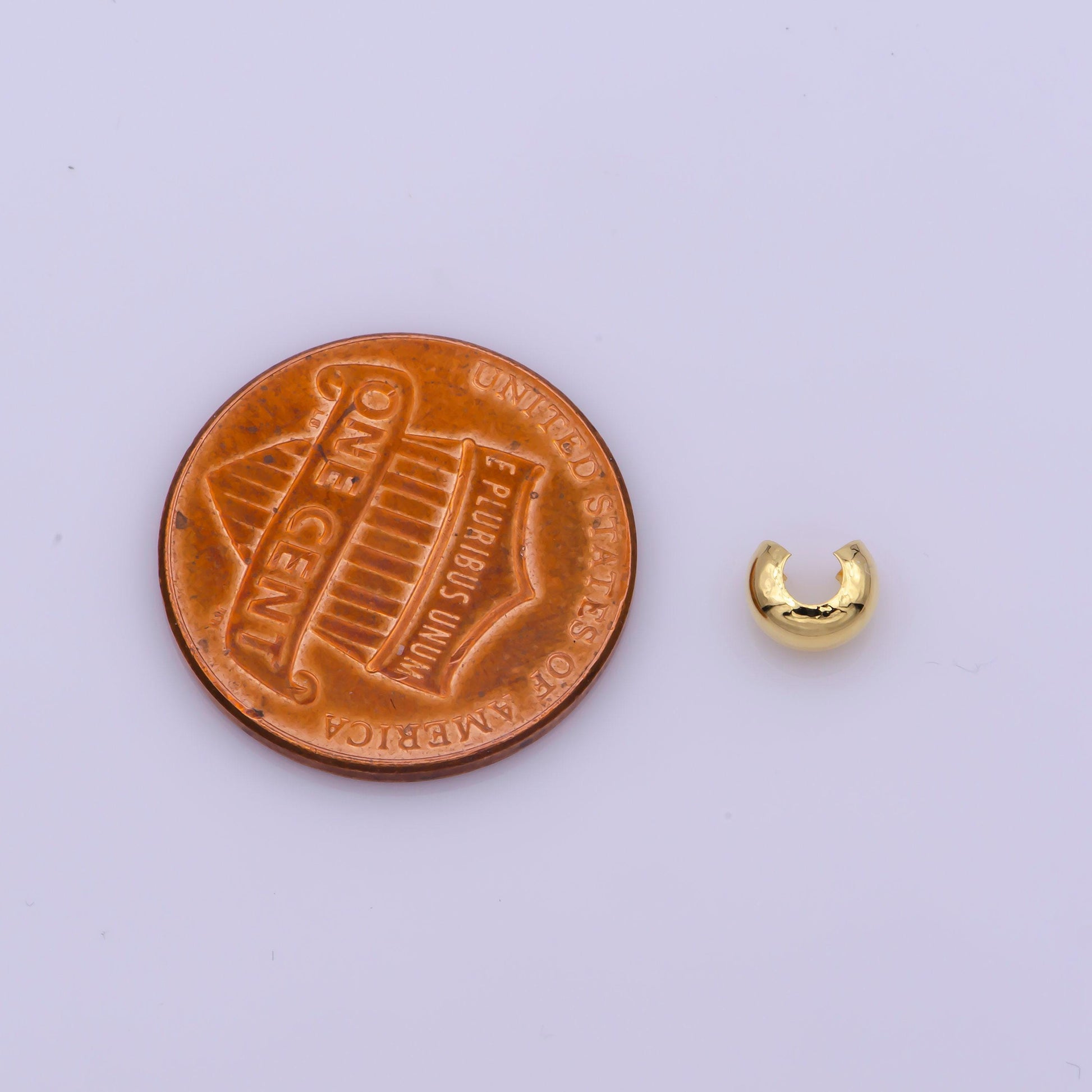 50x crimp covers 4mm ,gold crimp beads jewelry making supplies l-542