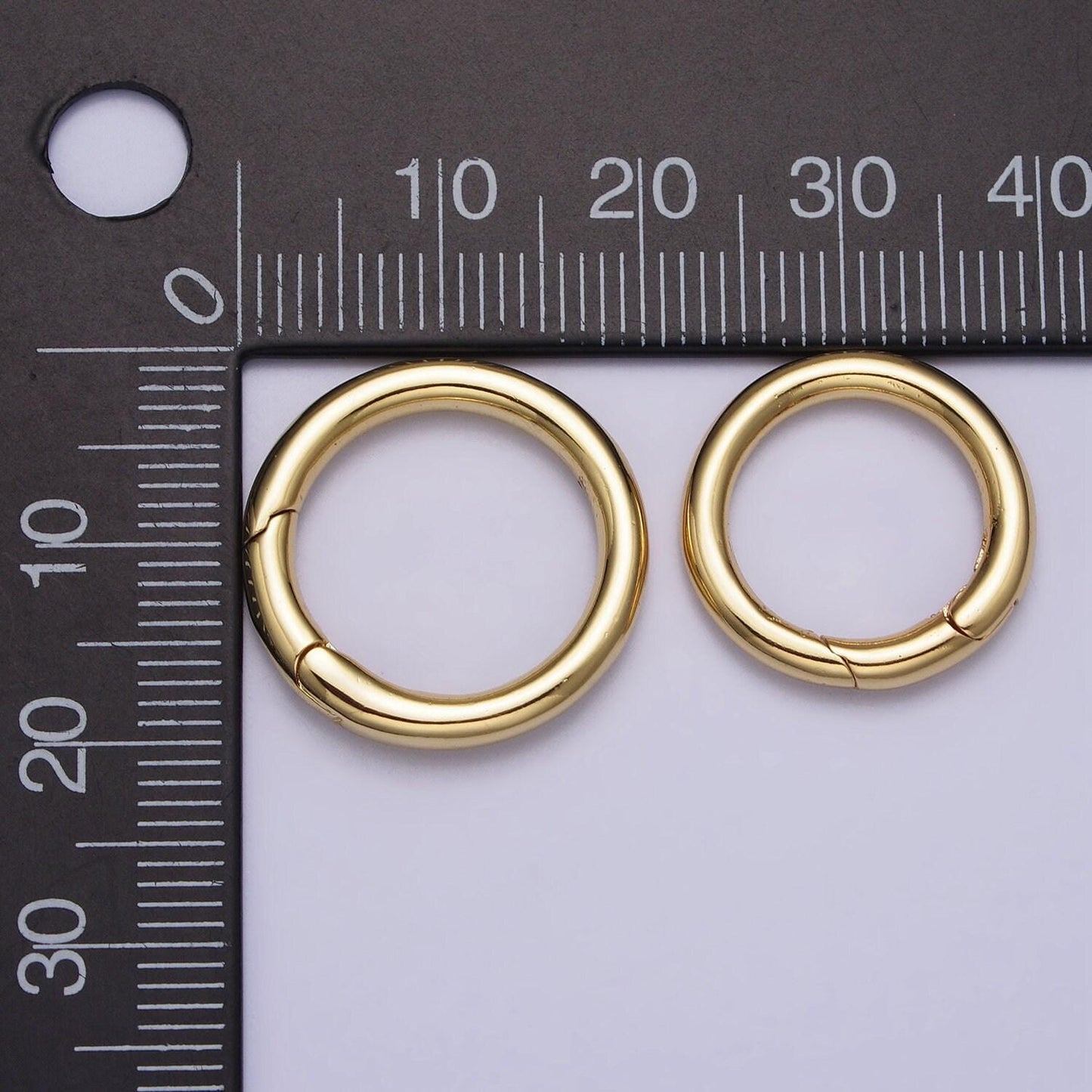 Dainty push gate ring 14k gold filled clasp charm holder spring closure chain connector pendant enhancer bail for jewelry making supply z137