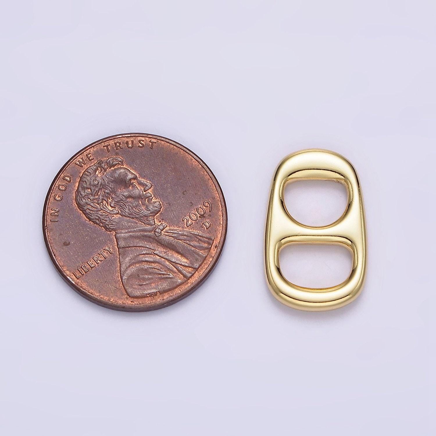 Mini soda pop pull charm gold filled can tab pendant charm c-584