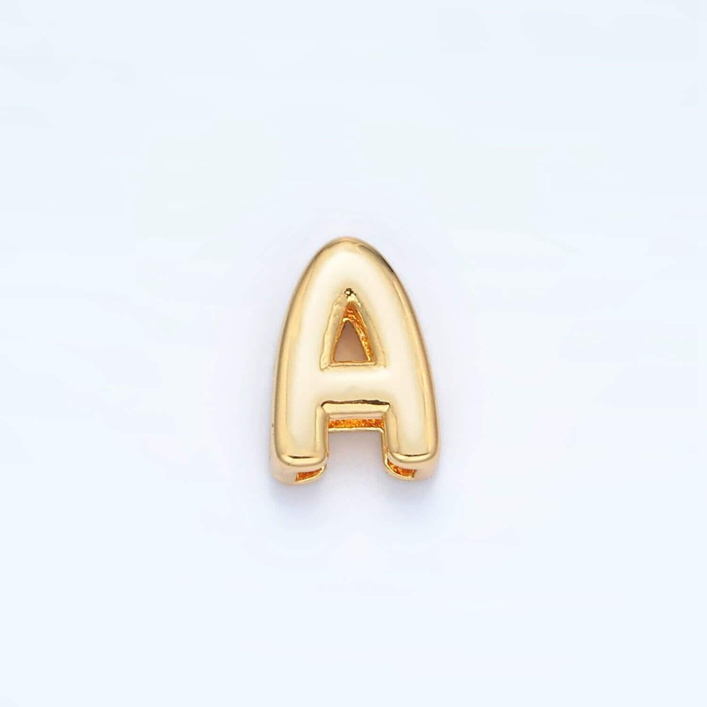 Small gold filled balloon alphabet letter slider charm balloon bubble initial beads for personalized bracelet necklace component a1578