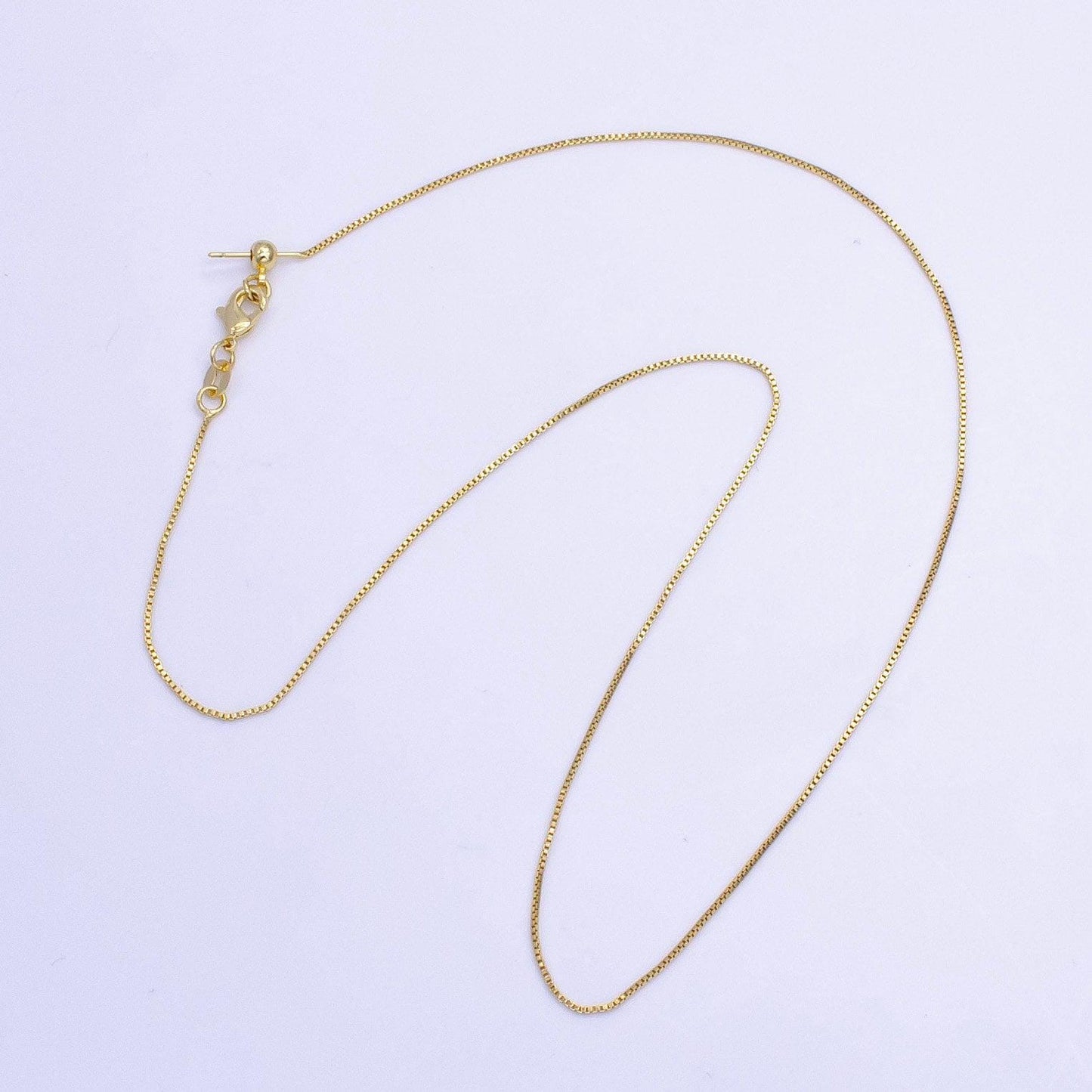 18" adjustable necklace 24k gold filled square box chain bracelet dainty box chain for jewelry making with pendant charm wa-707