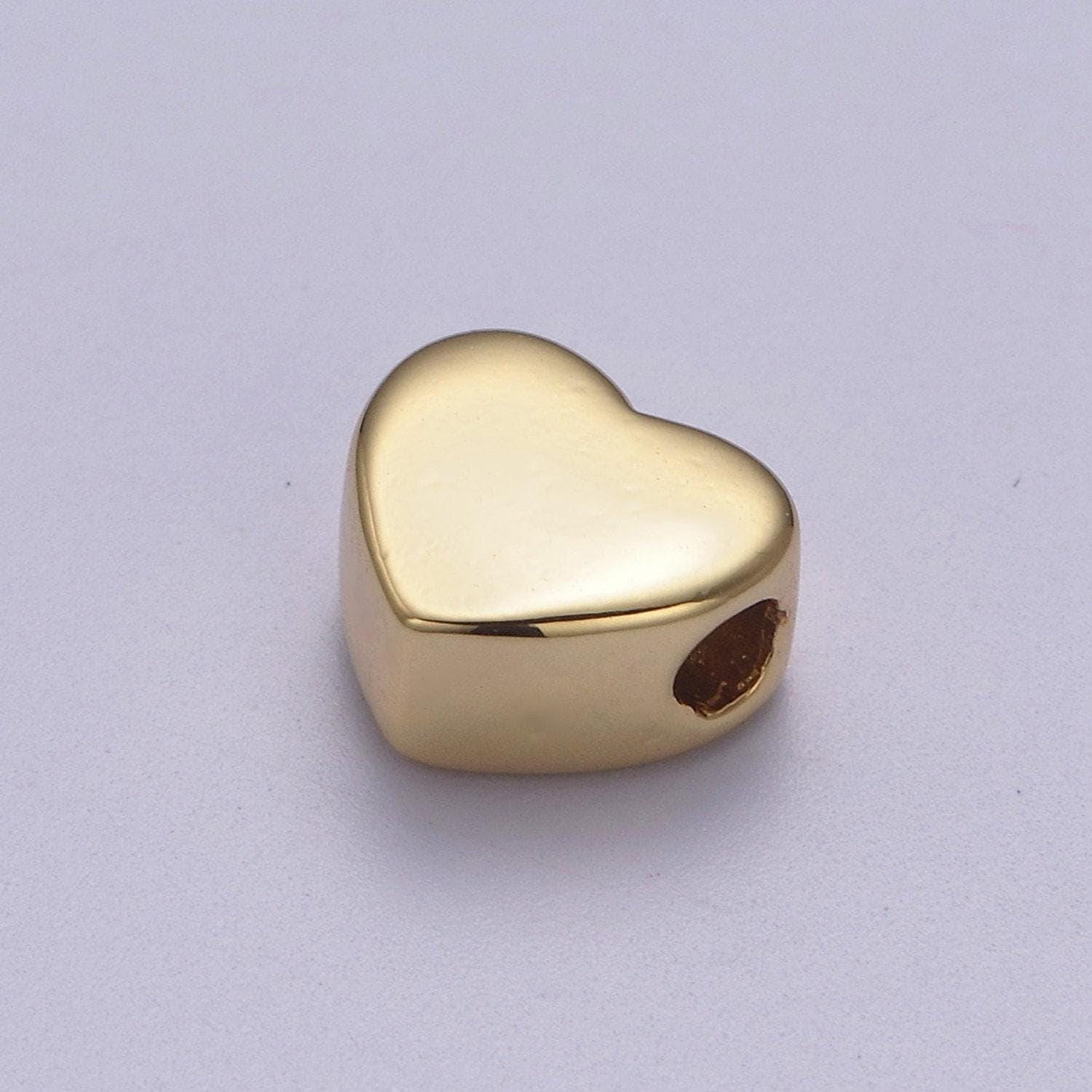 10mm gold heart bead spacer mini love gold filled bracelet jewelry making beads b-065