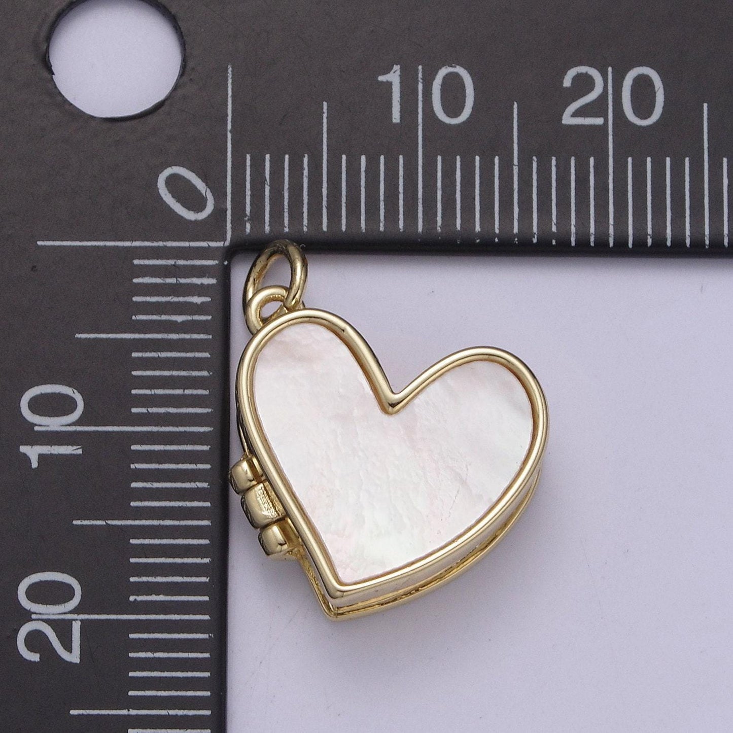 Dainty pearl locket charm necklace 14k gold filled heart locket for personalized photo necklace pendant • pearl jewelry w-193