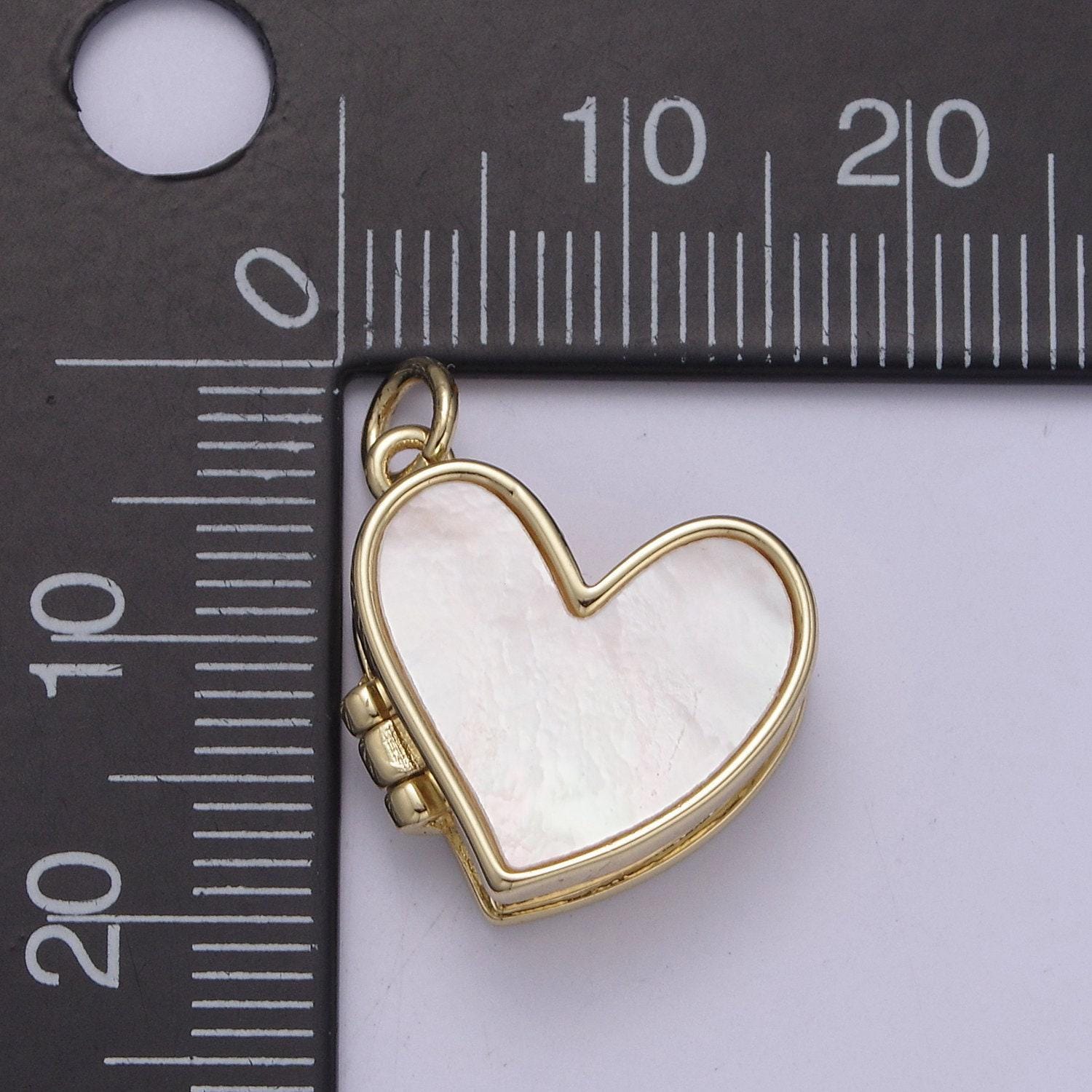 Dainty pearl locket charm necklace 14k gold filled heart locket for personalized photo necklace pendant • pearl jewelry w-193