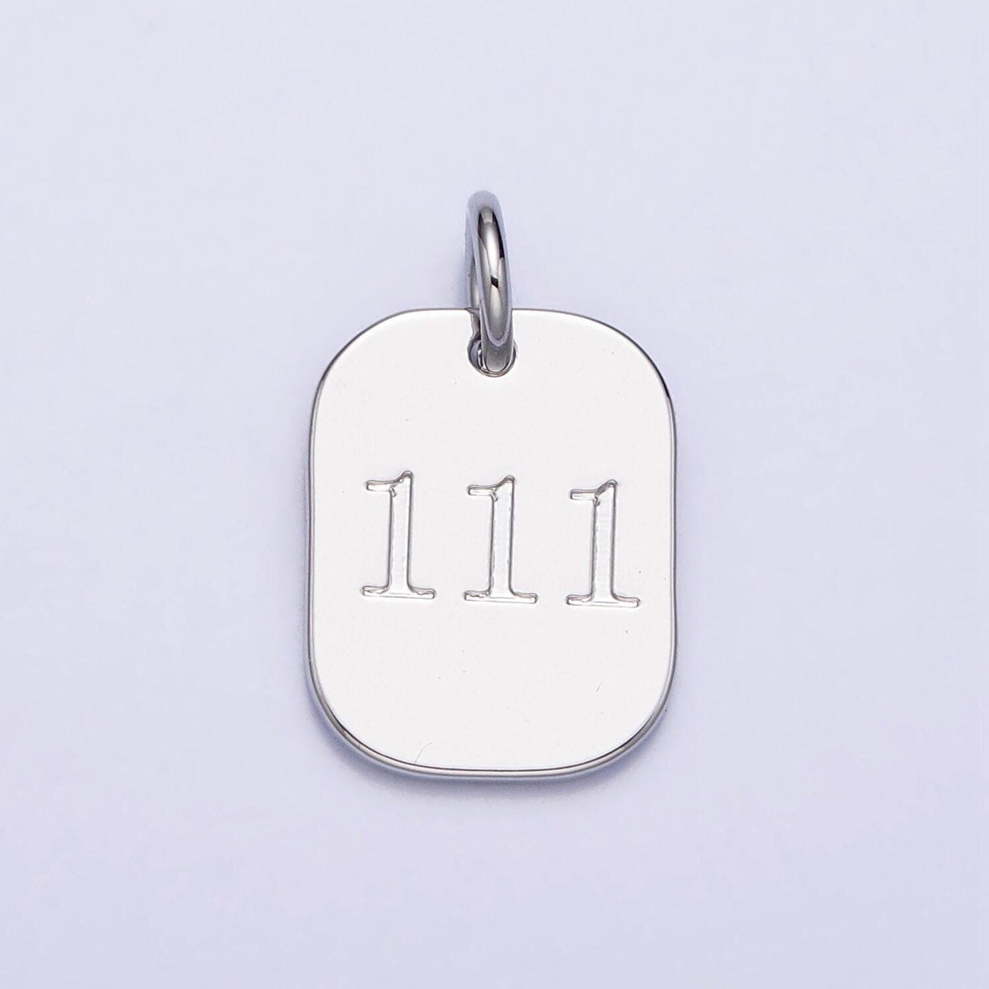 Dainty silver angel number charm mini military dog tag lucky number for necklace bracelet component personalized jewelry