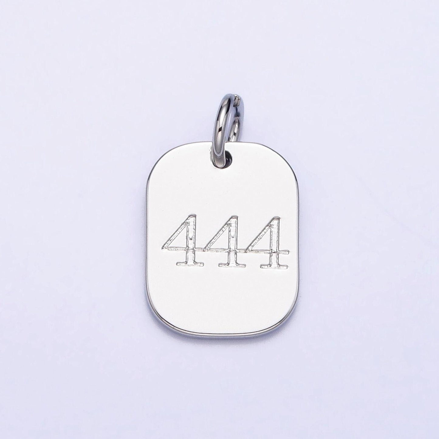 Dainty silver angel number charm mini military dog tag lucky number for necklace bracelet component personalized jewelry