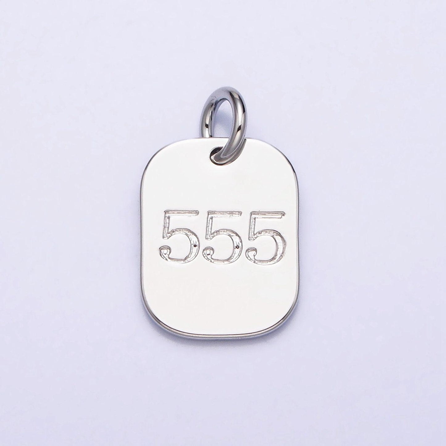 Dainty silver angel number charm mini military dog tag lucky number for necklace bracelet component personalized jewelry