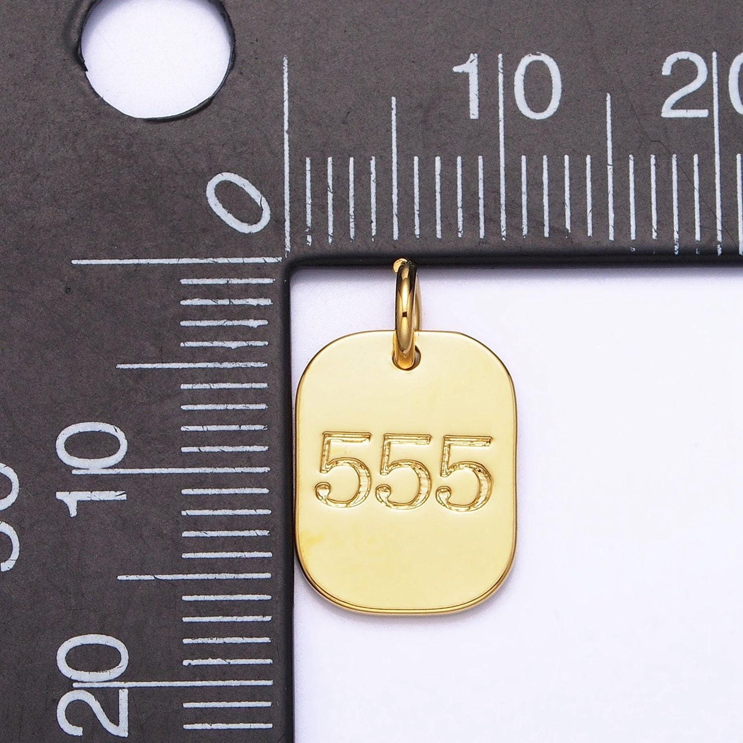 Dainty silver angel number charm mini military dog tag lucky number for necklace bracelet component personalized jewelry