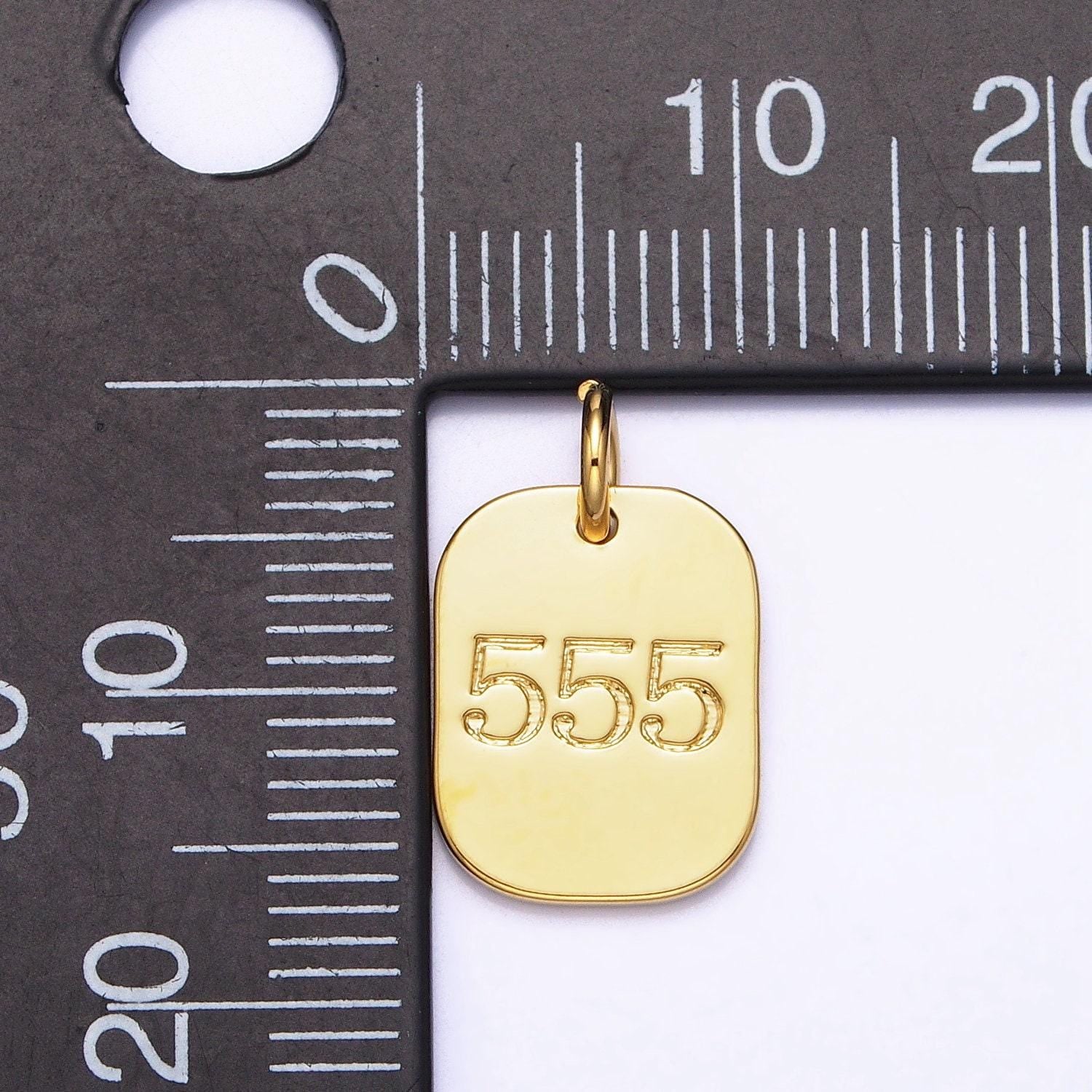 Dainty silver angel number charm mini military dog tag lucky number for necklace bracelet component personalized jewelry