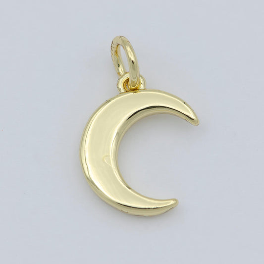 Gold moon charm, dainty crescent moon gold filled pendant add on charm necklace, bracelet, earring celestial jewelry, light pendant, m-364
