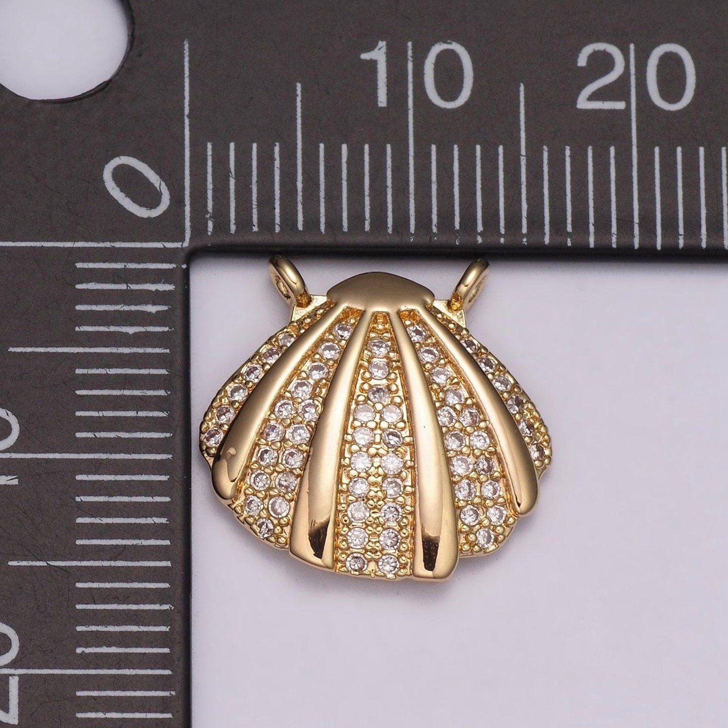 18k gold filled sea shell charm connector seashell link connector bracelet necklace, beach jewelry inspired