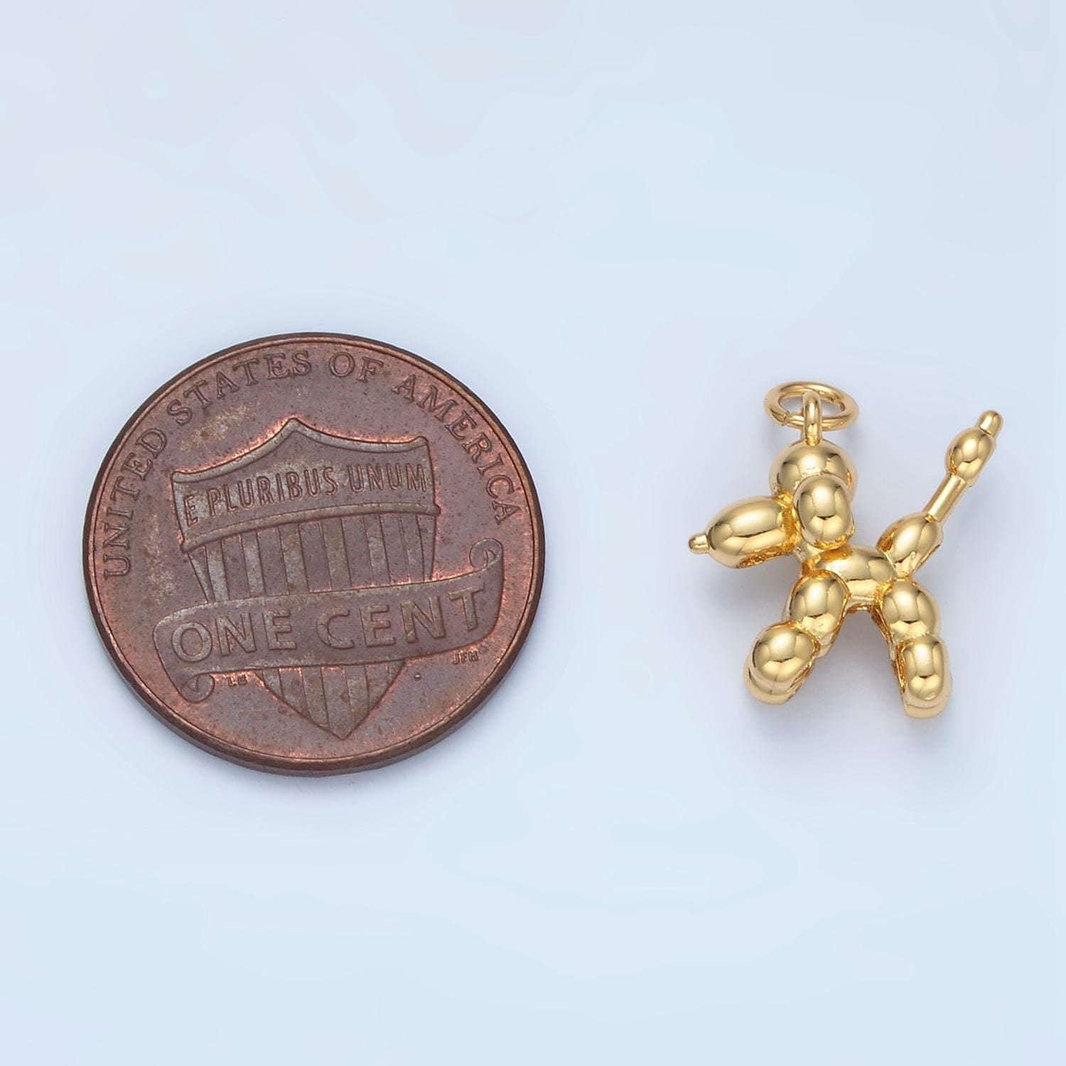 Mini gold poodle pendant tiny dog charm puppy animal charm diy jewelry ag480
