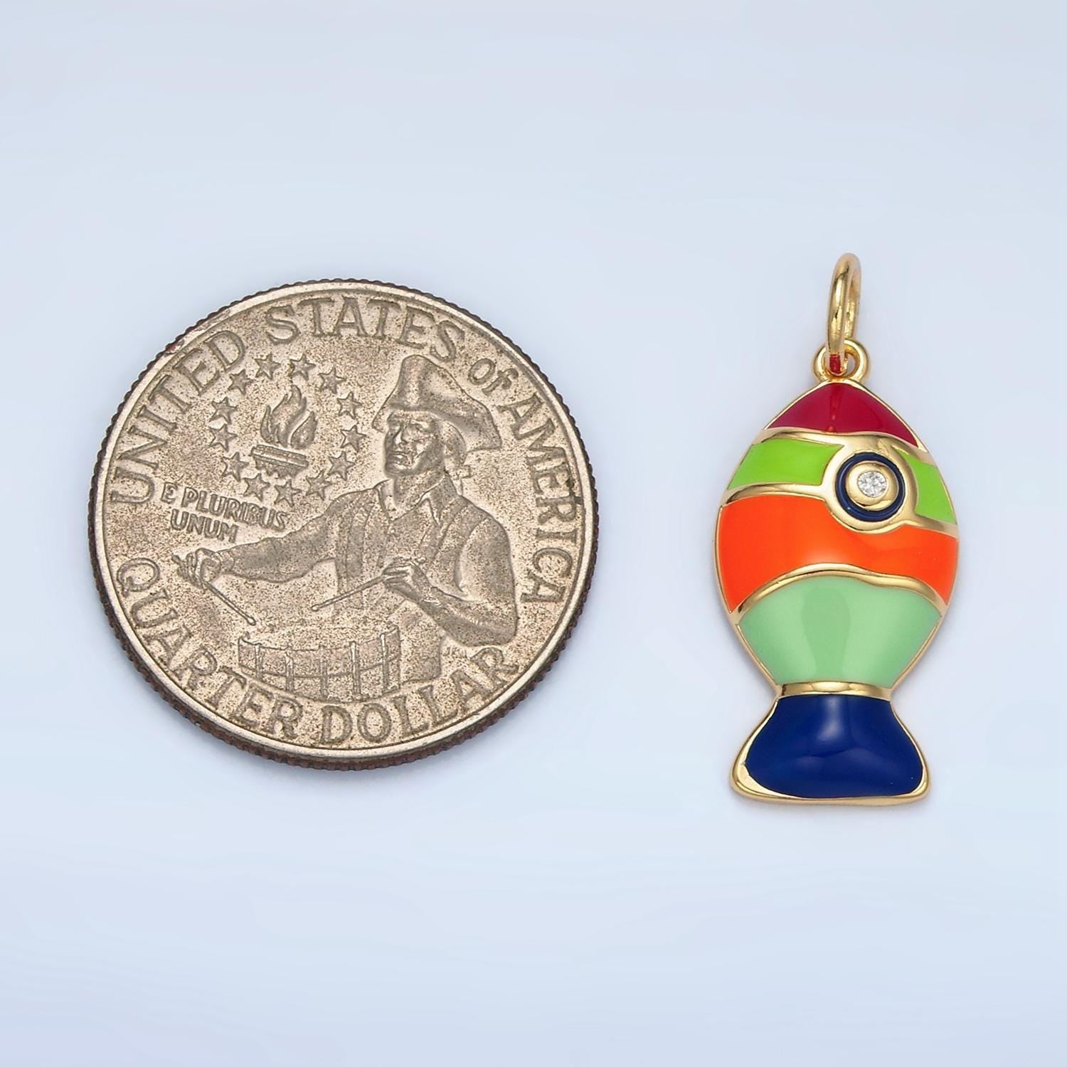 Mini colorful fish charm small rainbow fish pendants enamel animal pet charm for bracelet earring necklace charm supply | x305
