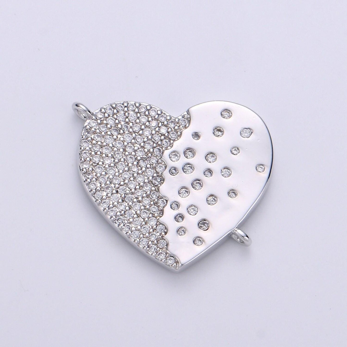 14k gold plated heart connector - dainty link connector- cubic love charm connector- for necklace bracelet component.cogp-179, 180