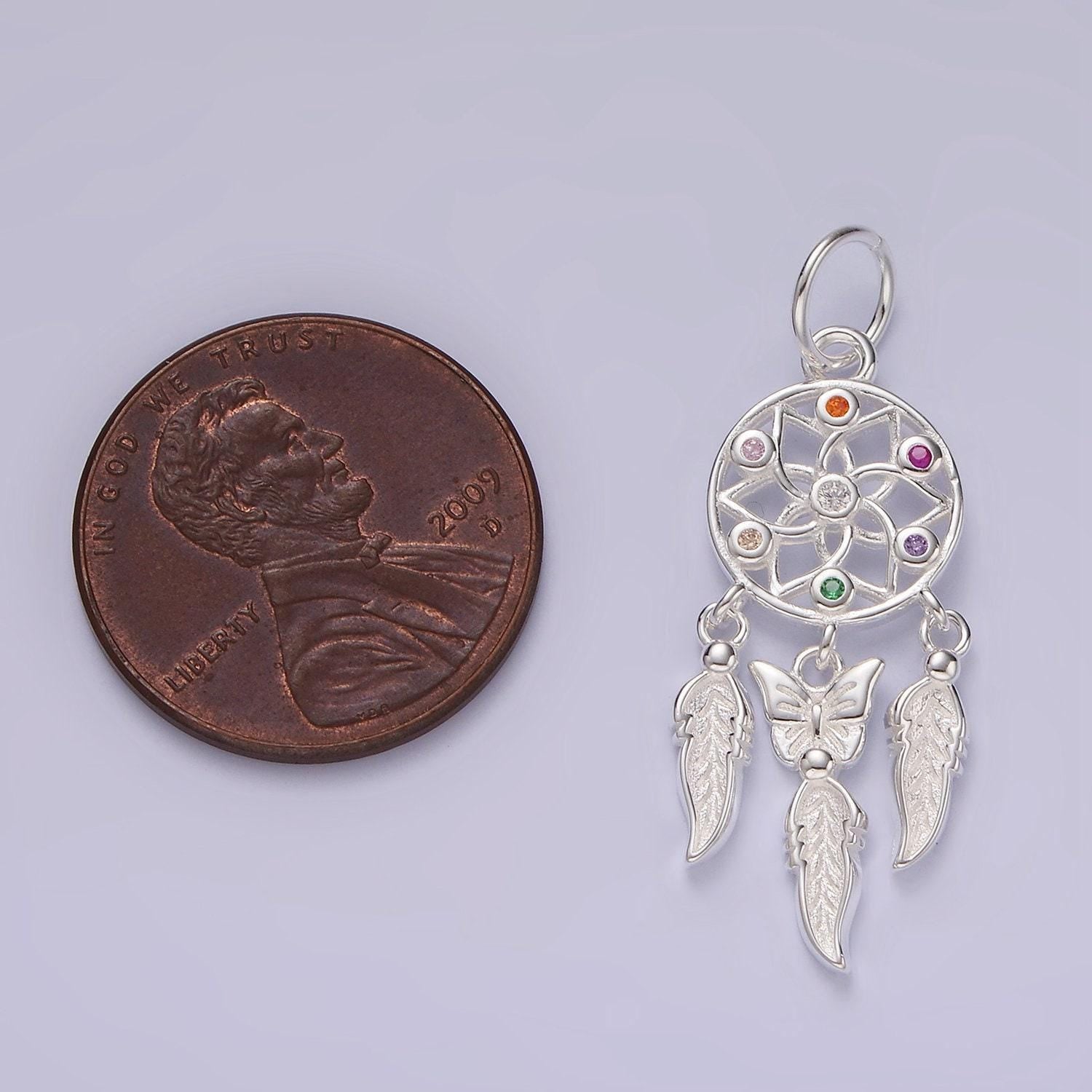 Sterling silver dream catcher charm pendant s925 feather bohemian necklace bracelet talisman earring dream jewelry boho inspired sl431