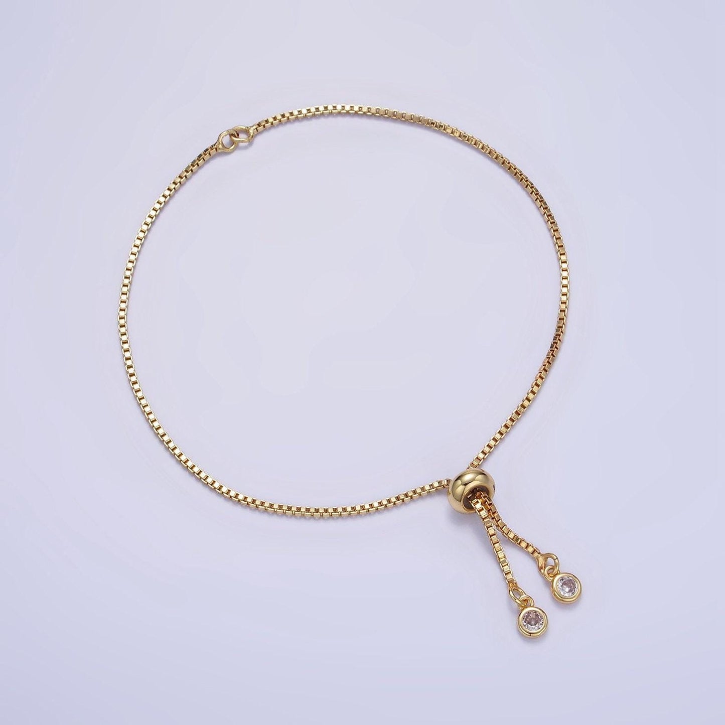 Adjustable box gold chain 14k gold filled slider bracelet half finished adjustable bracelet for jewelry making supply l525