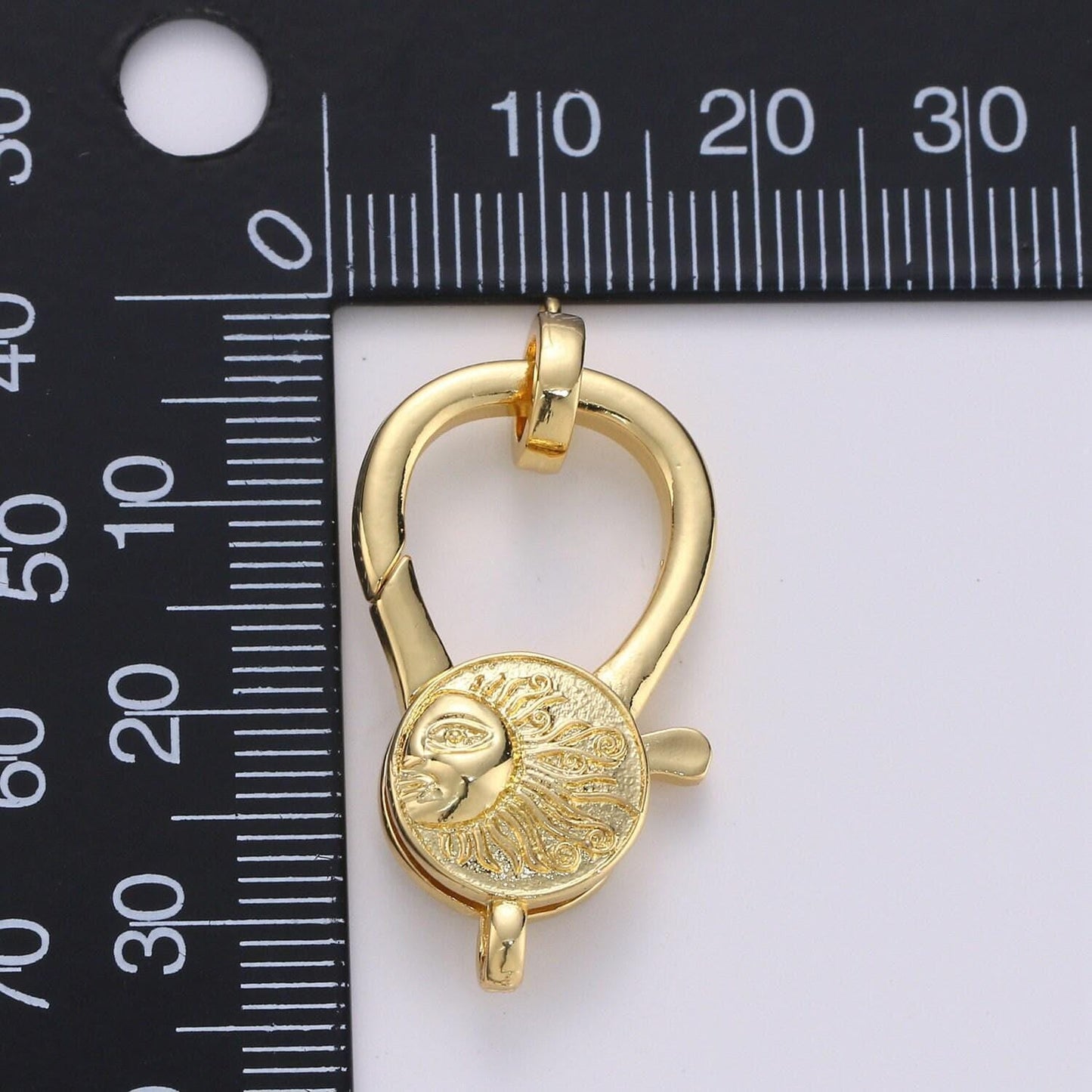 1pc 2 sides sunshine lobster clasp gold, unique design lobster claw with jump ringfor necklace bracelet anklet making laneyard | k-839